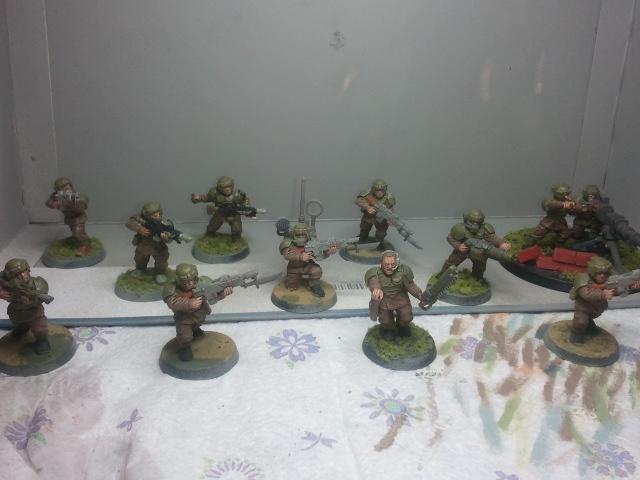 The complete squad ready for action! They look great I do declare. So much better than gray plastic