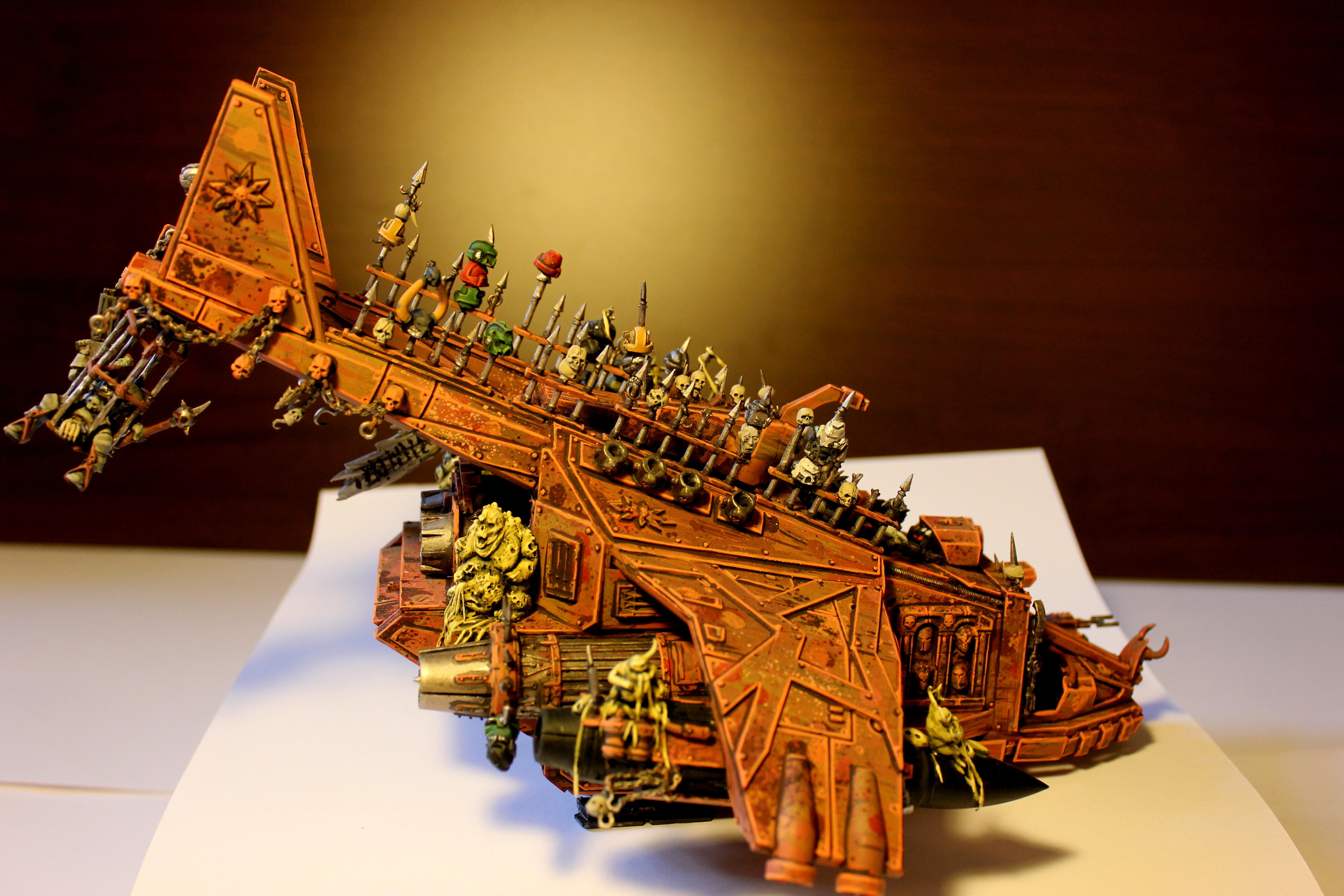Air, Bomber, Chaos Flyer, Chaos Space Marines, Conversion, H&ouml;llendrache, Havocs, Helldrake, Jet, Kyborks, Nurgle, Slaanesh, Umbau, Warhammer 40,000