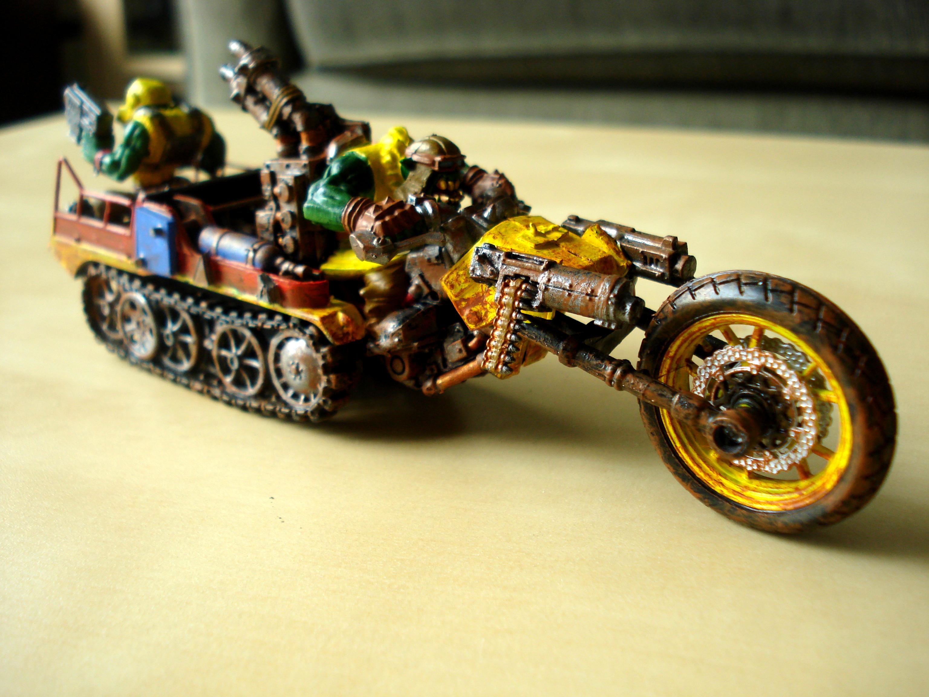 Ork Bike, Ork War Trakk, Scratch Build