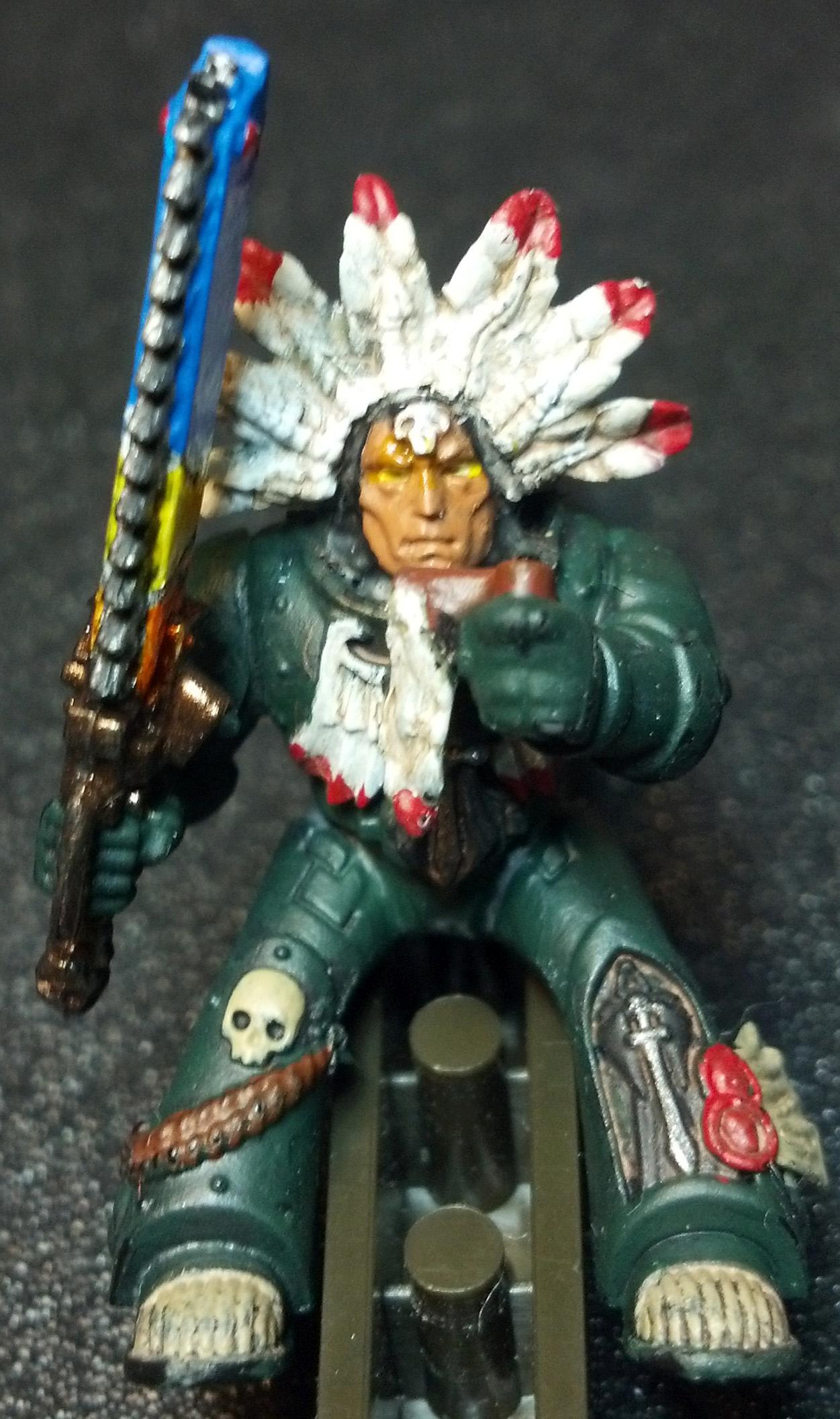 Army, Battle, Ceremony, Dark Angels, Feathers, Future, Imperium, Indian, Military, Native American, Ritual, Space Marines, Warhammer 40,000