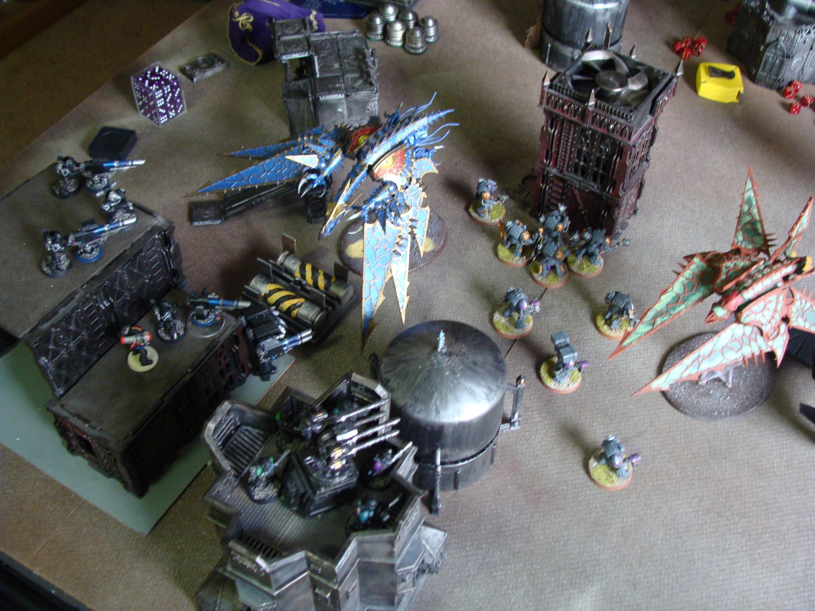 Battle, Battle Report, Chaos, Daemons, Deathwing, Nurgle, Orks, Raven Guard, Report, Space Marines, Thousand Sons, Tzeentch