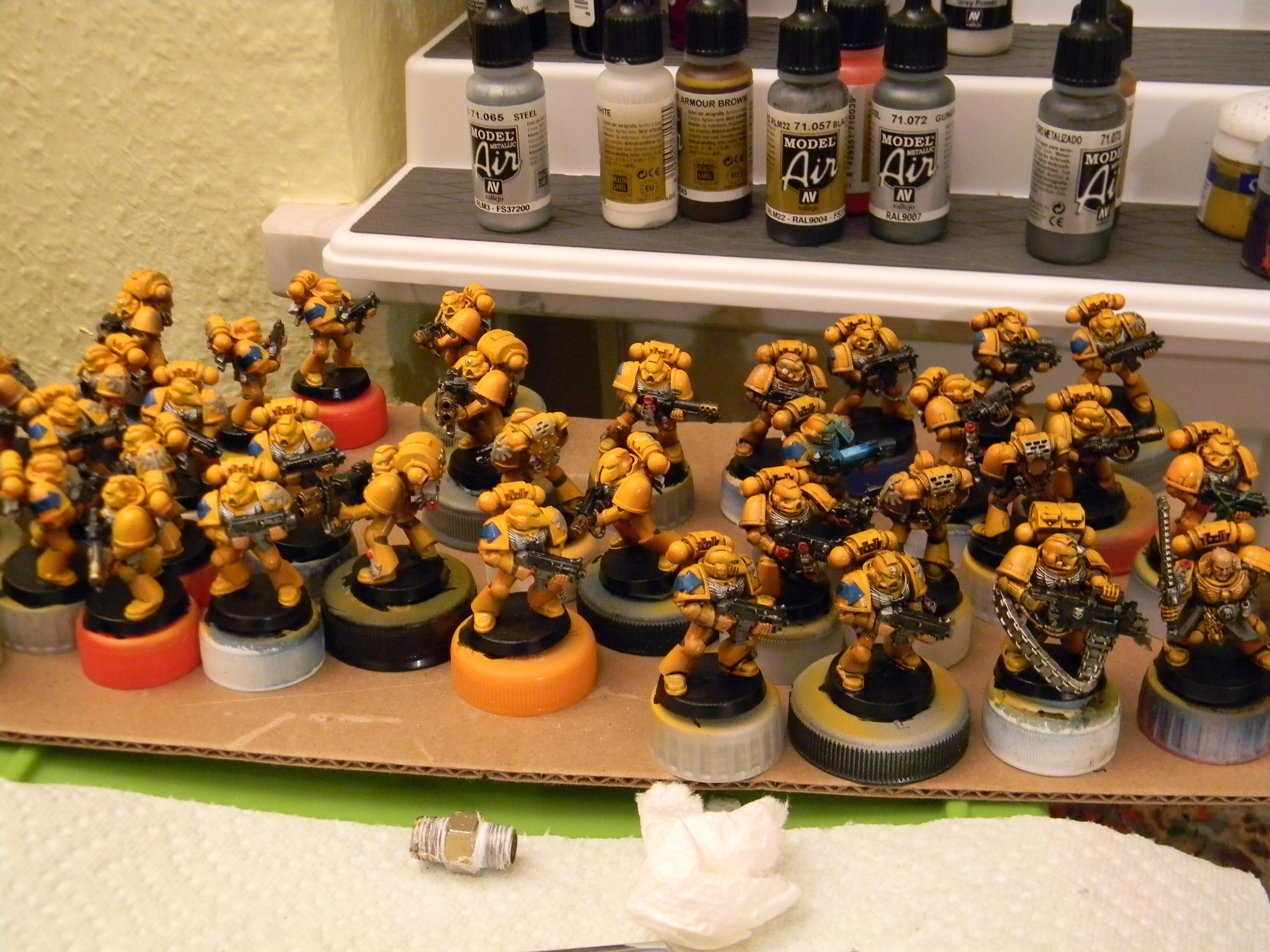 The washed models next to some unwashed models..