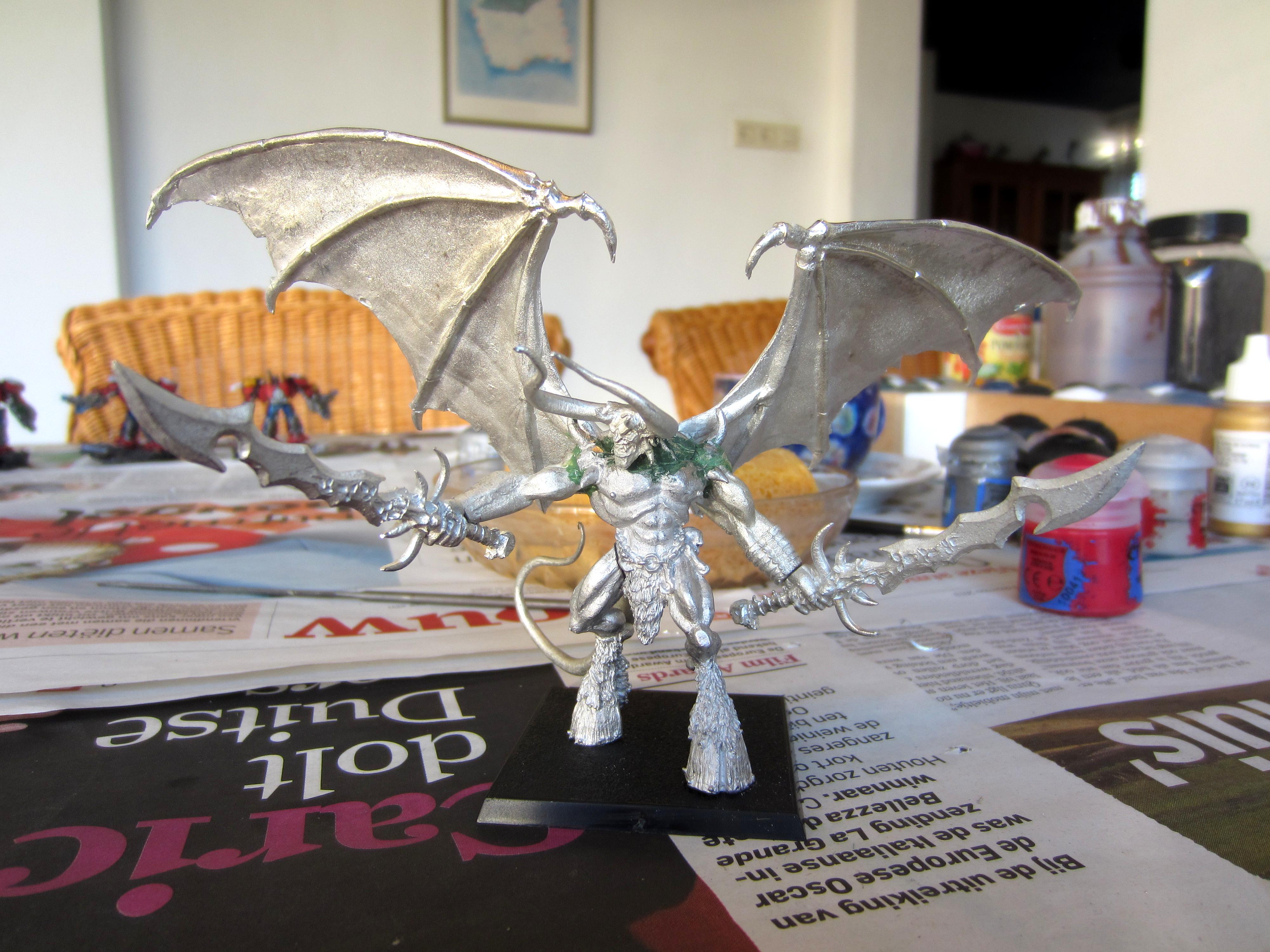 Chaos, Daemon Prince, Daemons, Heresy Miniatures, Metal, Slaanesh, Tzeentch, Work In Progress
