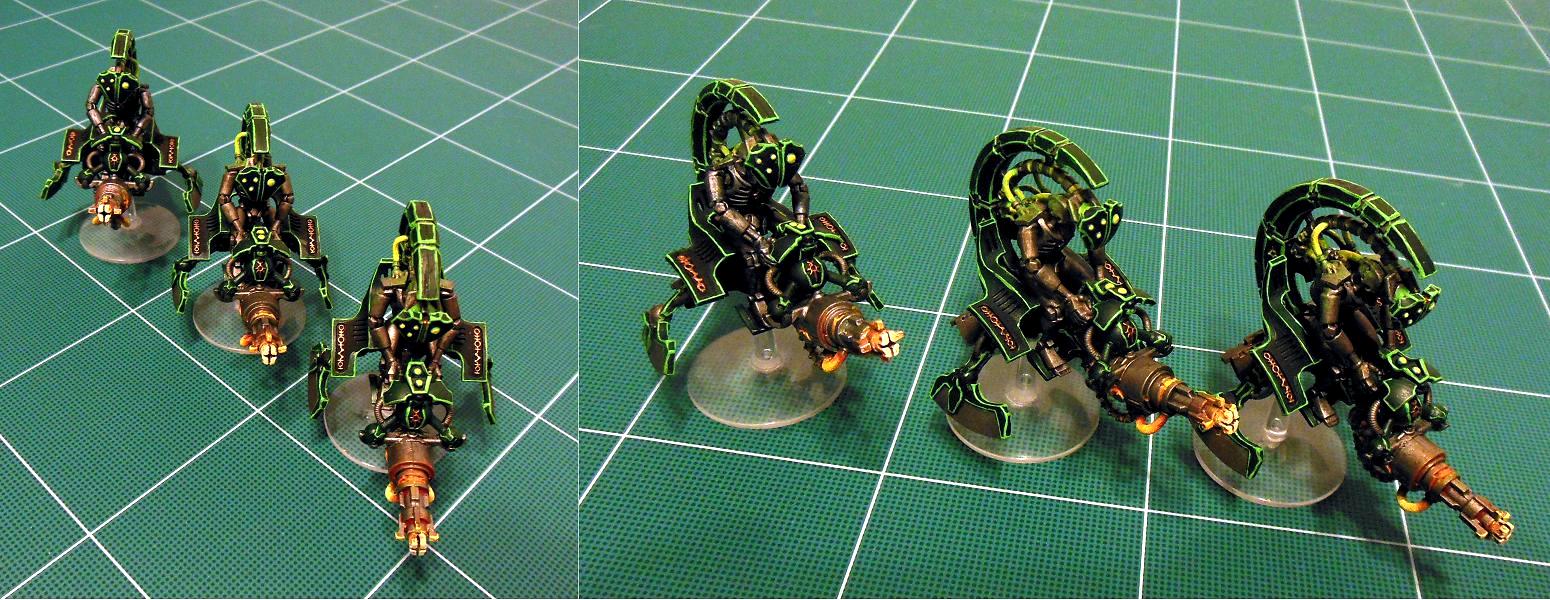 Conversion, Flying Base, Jetbike, Necrons, Necrontyr, Particle Caster, Tomb Blades, Warhammer 40,000, Warhammer Fantasy
