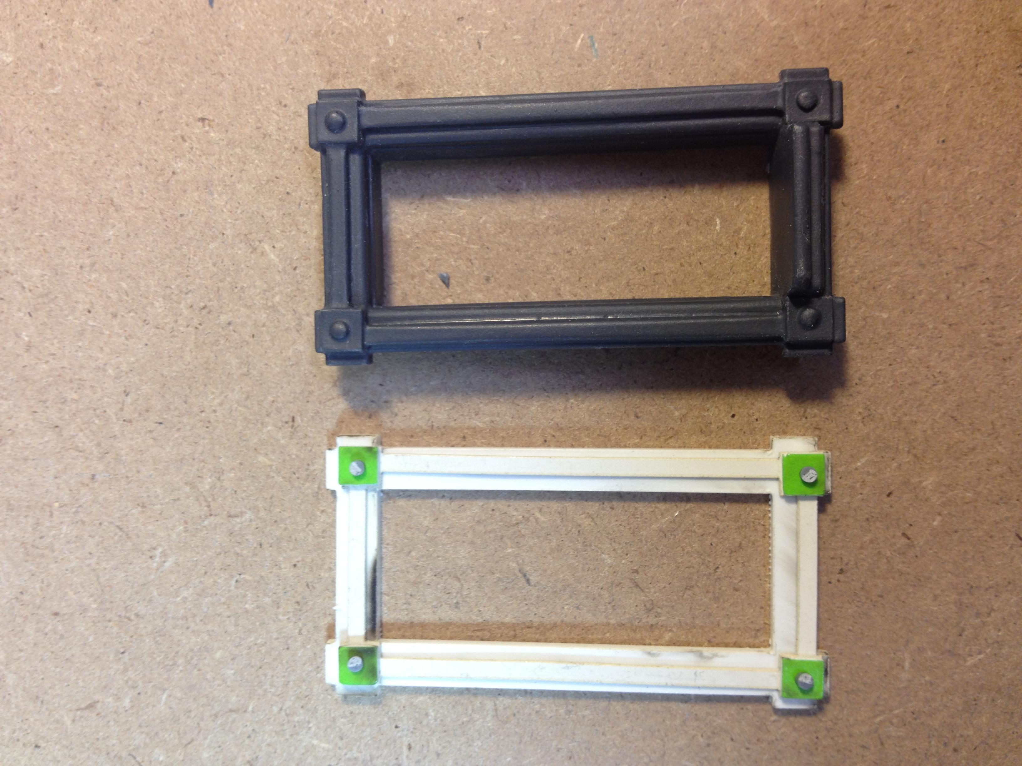 Original window before modification and cast resin piece