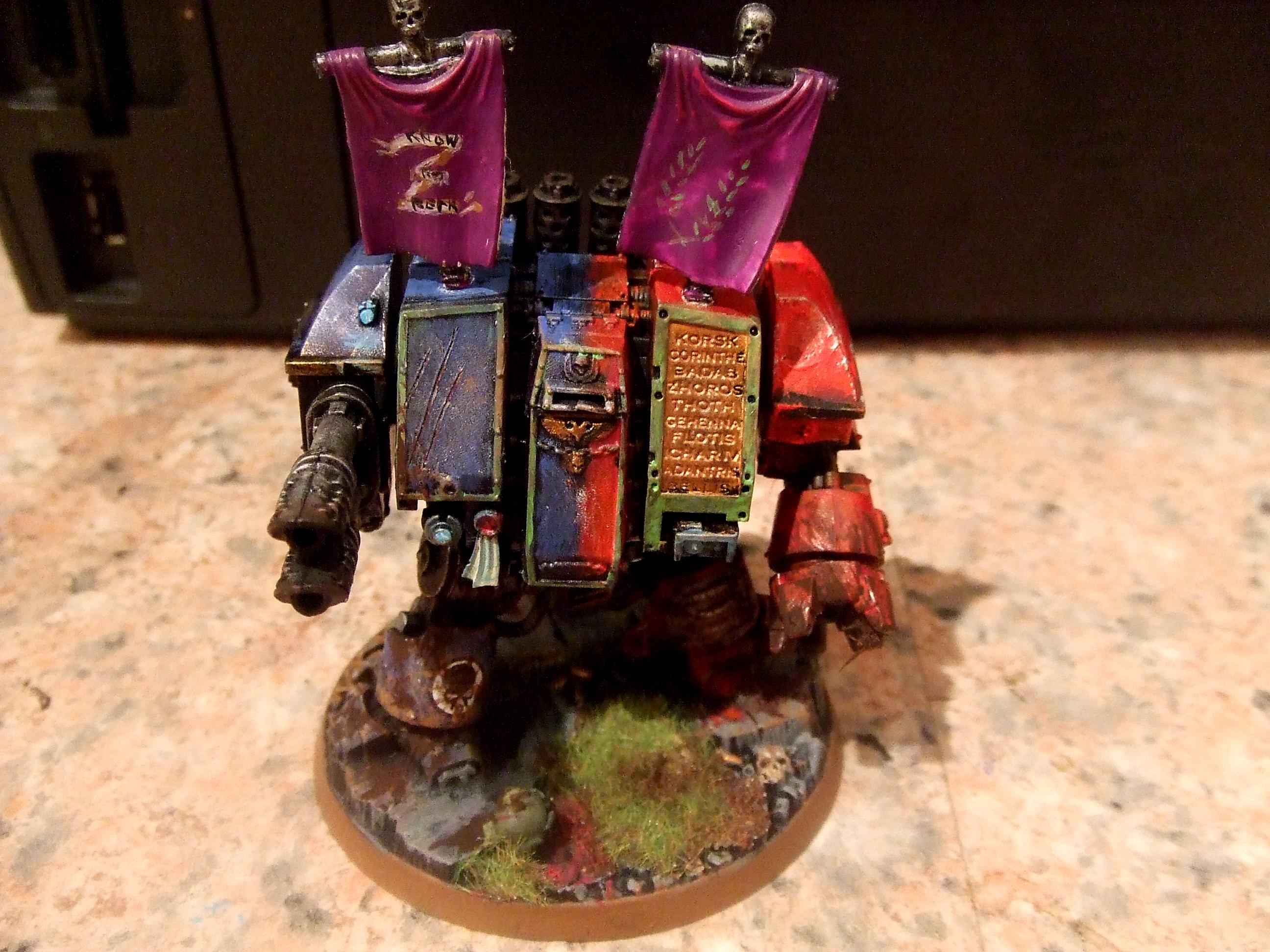 Dreadnought, Heavy Flamer, Lascannon, Power Fist, Space Marines