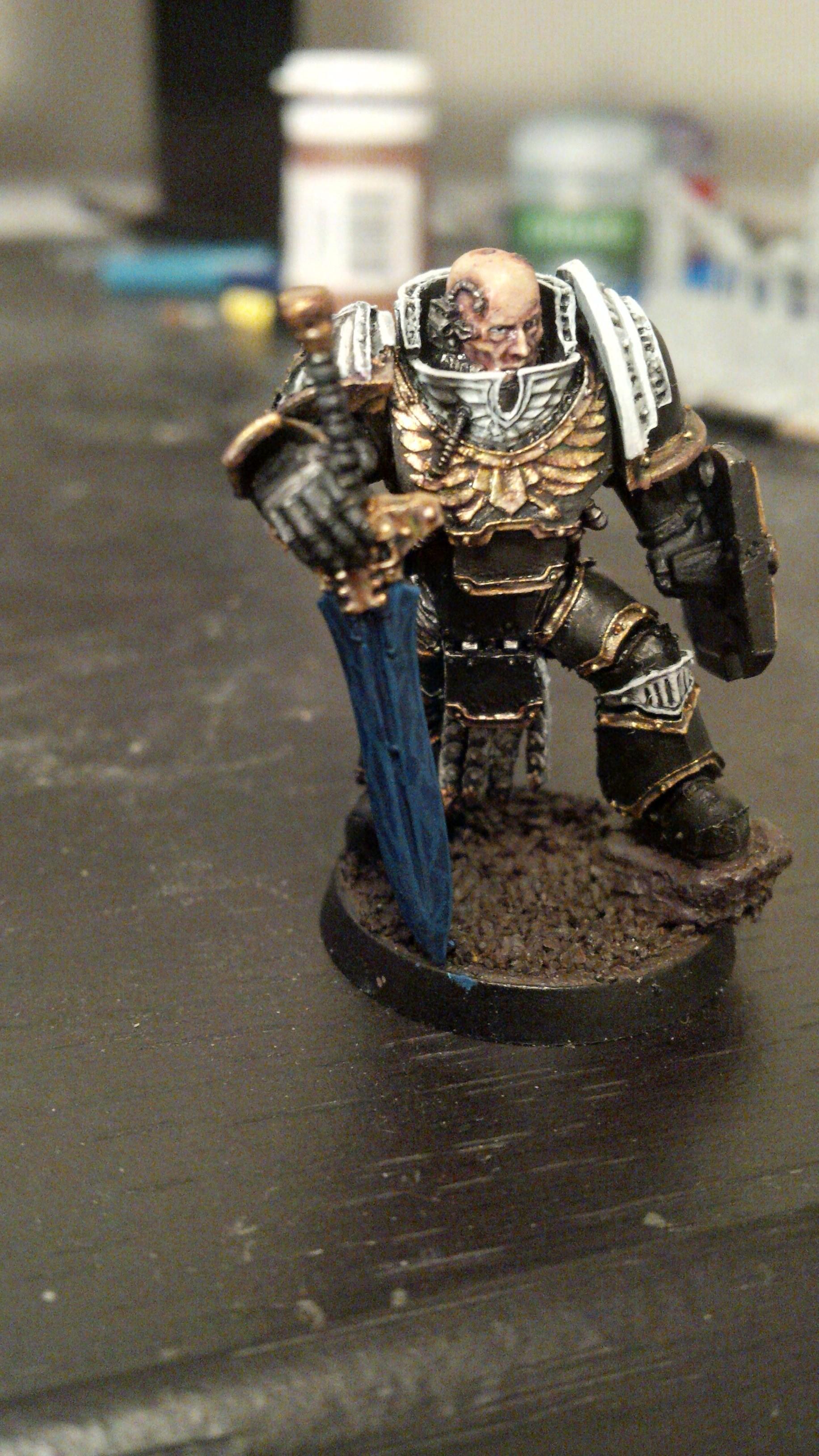 Black, Chapter Master, Gold, Jump Pack, Lightning, Praetor, Raven Guard, Space Marines, White, Work In Progress