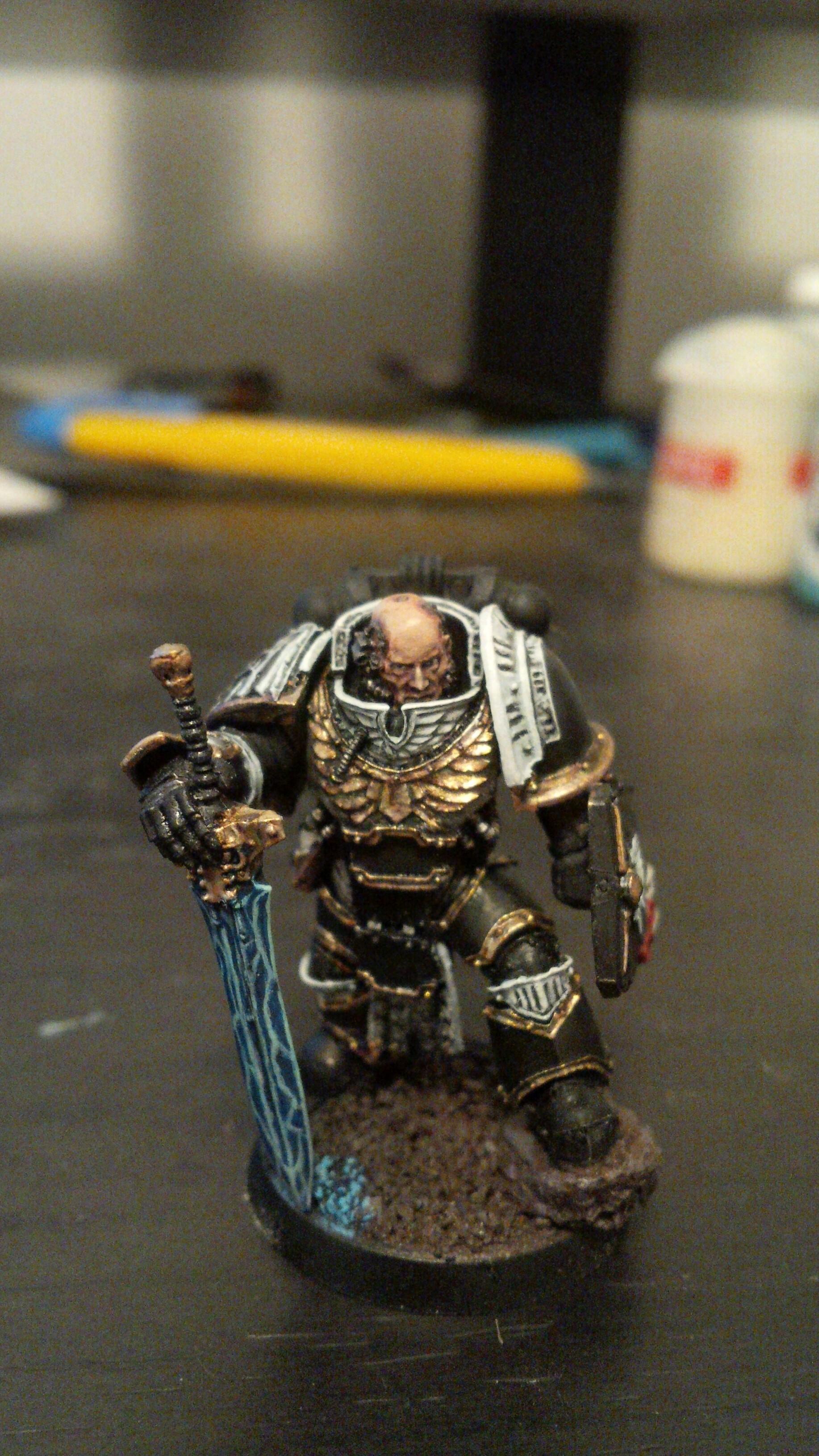 Black, Chapter Master, Gold, Jump Pack, Lightning, Praetor, Raven Guard, Space Marines, White, Work In Progress