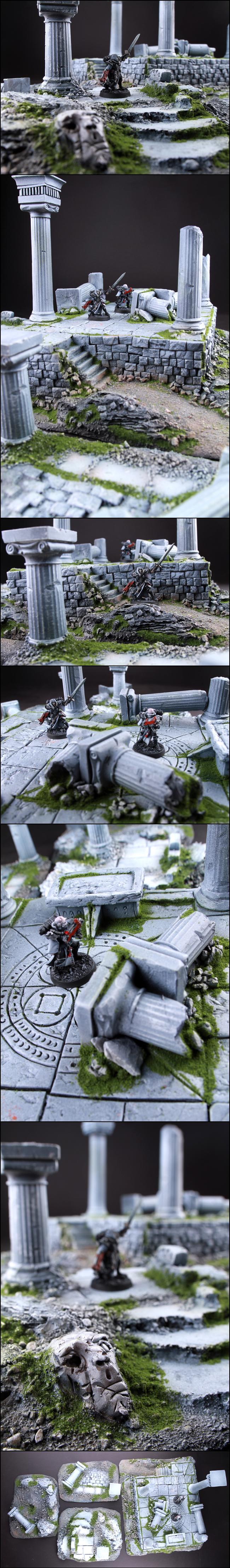 Ruin, Temple, Temple Ruin Scenery Terrain For 28mm Wargame Like 40k Dust At-43, Terrain