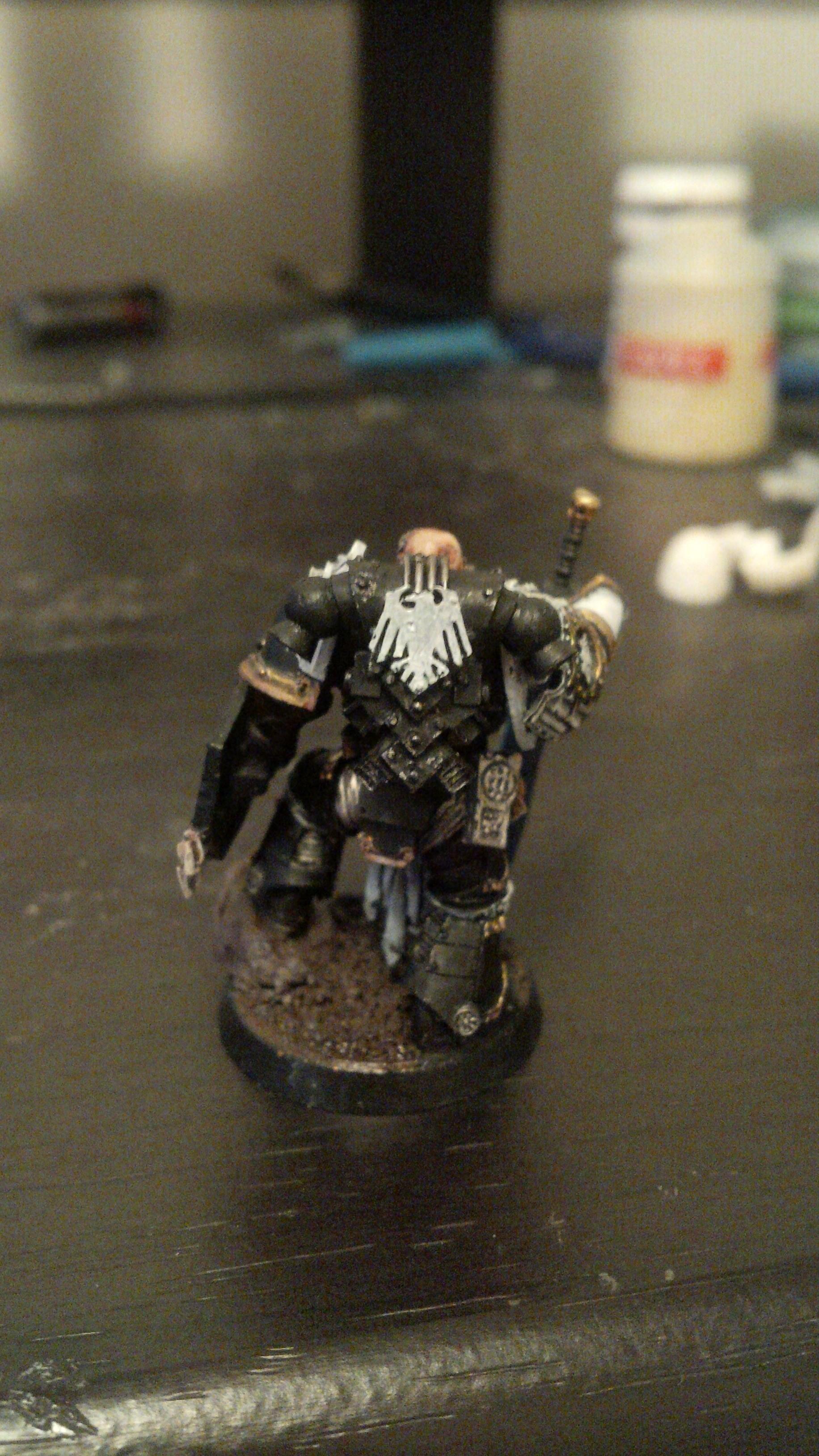 Black, Chapter Master, Gold, Jump Pack, Lightning, Praetor, Raven Guard, Space Marines, White, Work In Progress