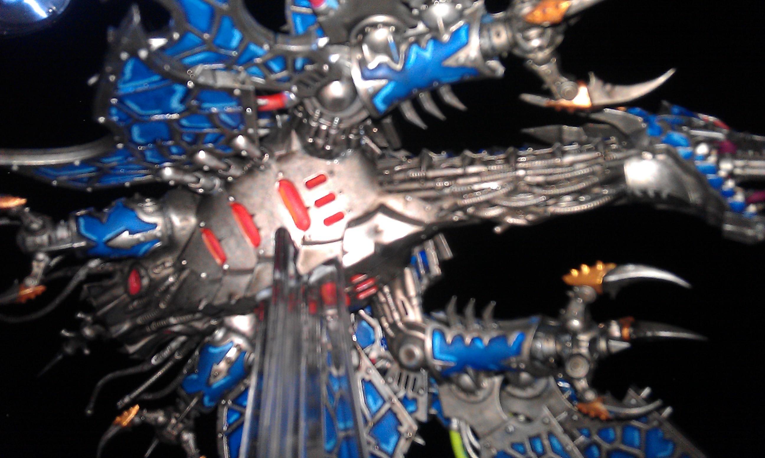 Blue, Chaos, Flyer, Heldrake, Painted, Size, Space Marines