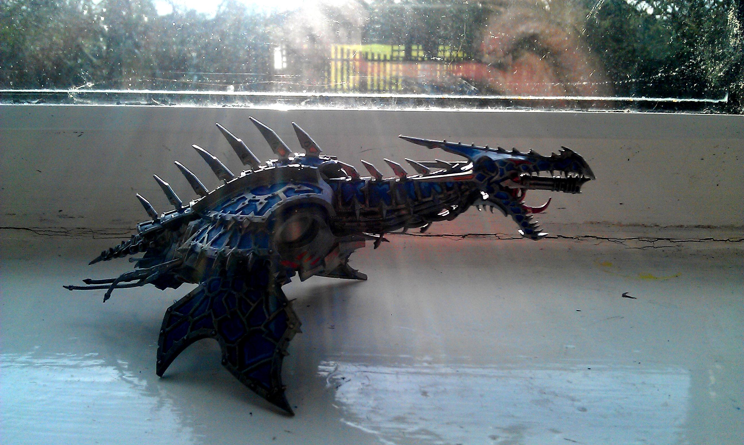 Blue, Chaos, Flyer, Heldrake, Painted, Size, Space Marines