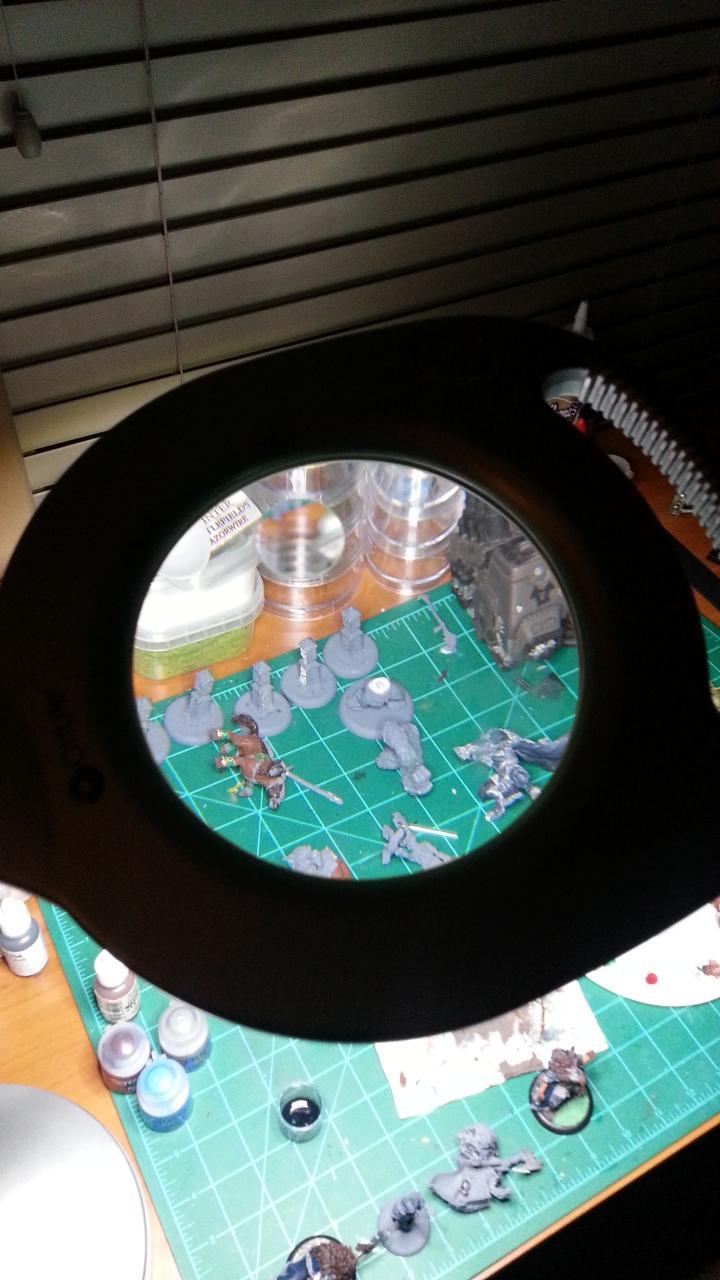 Lamp has magnifier