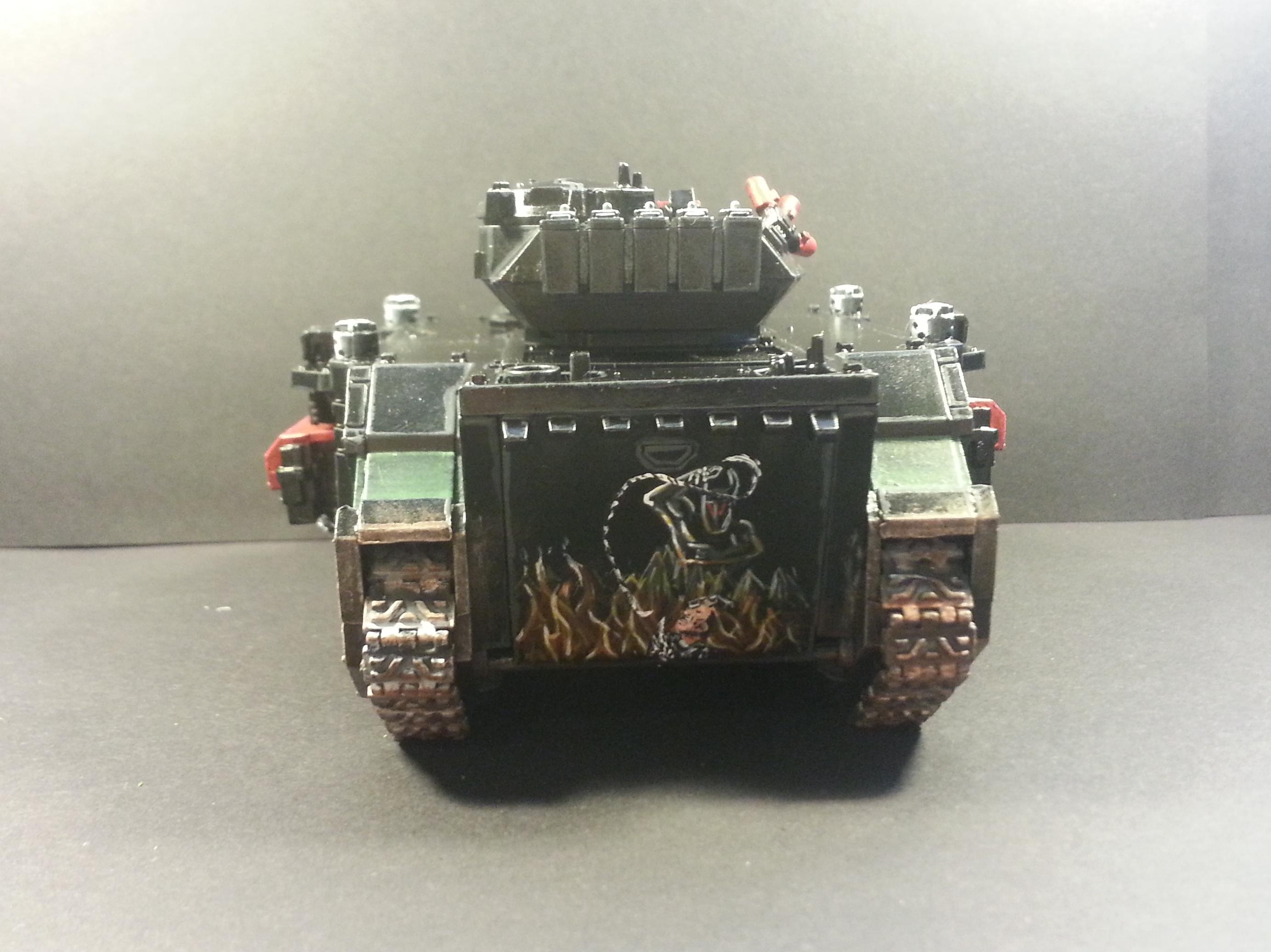 1st Legion, Blending, Dark Angels, Flames, Freehand, Freehand Flames, Heresy-era, Heresy-era Dark Angels, Horus Heresy, Predator, Rhino, Space Marines, Warhammer 40,000