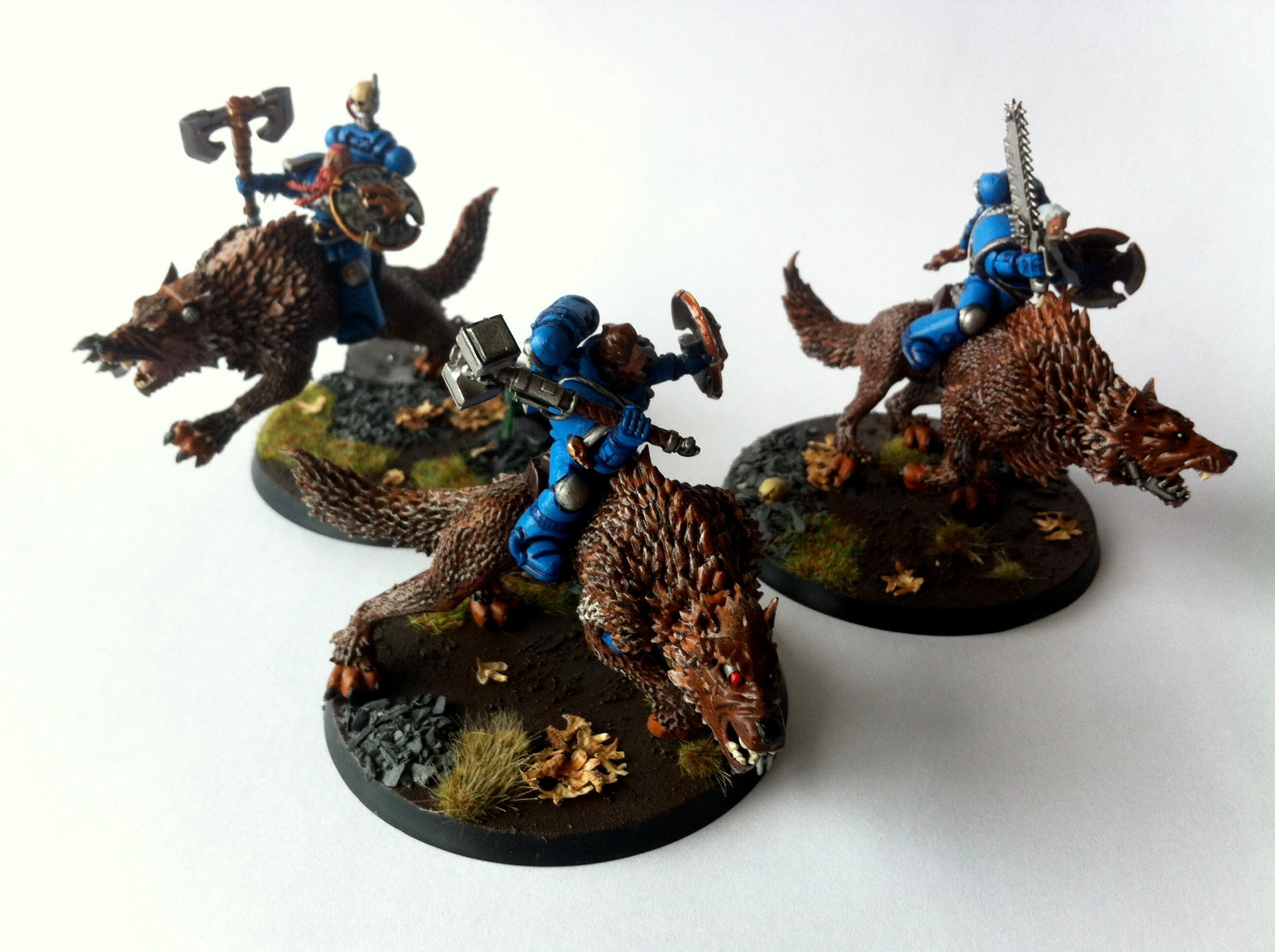 Blue, Cavalry, Painted, Space, Thunderwolf, Wolves
