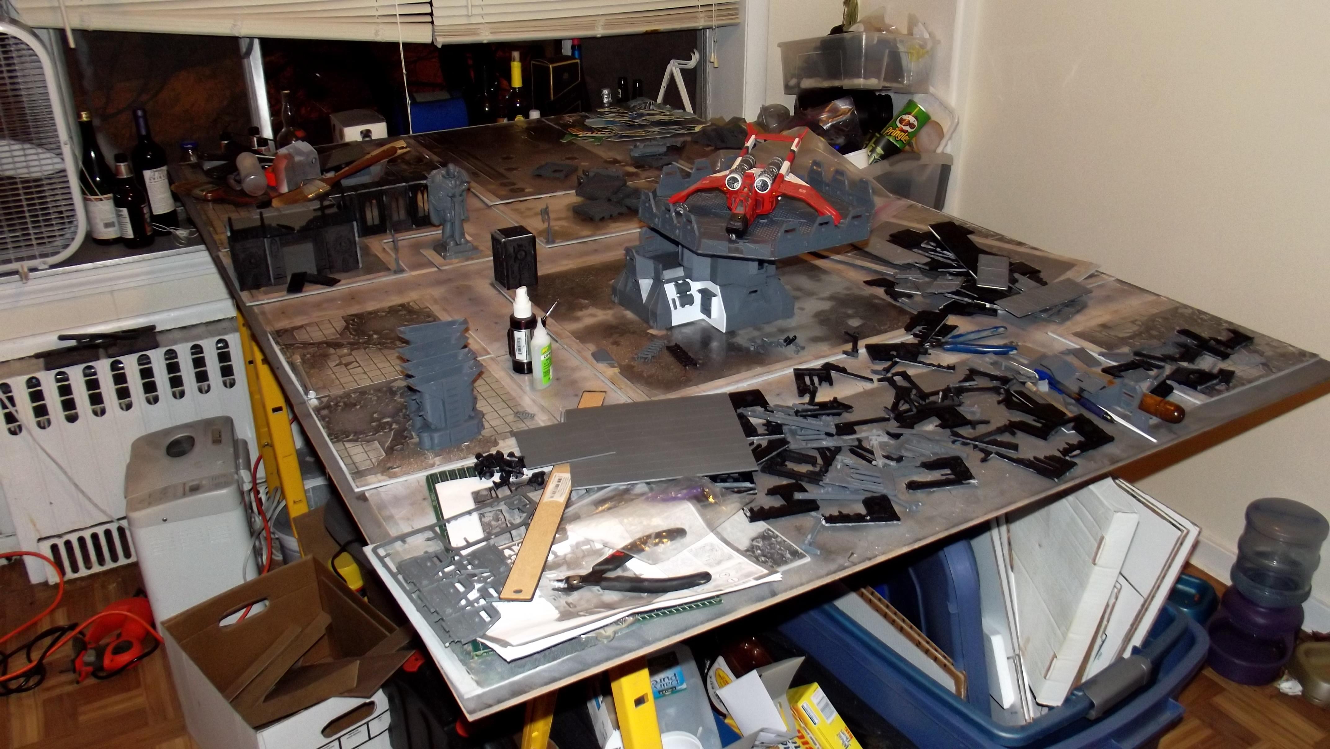Cities Of Death, Game Table, Messy, Work In Progress