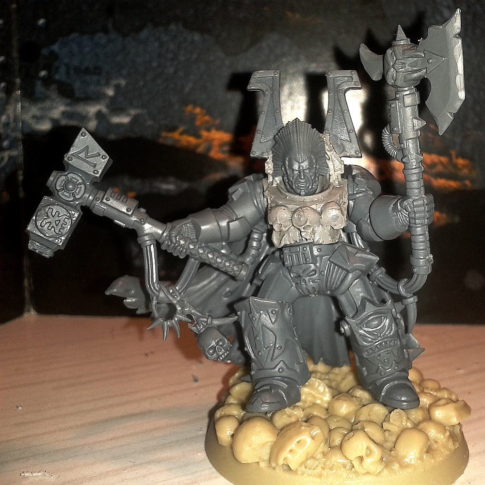 Chaos, Khorne, Lord, Power Axe, Power Maul, Skull Base, Space Wolves, Terminator Armor