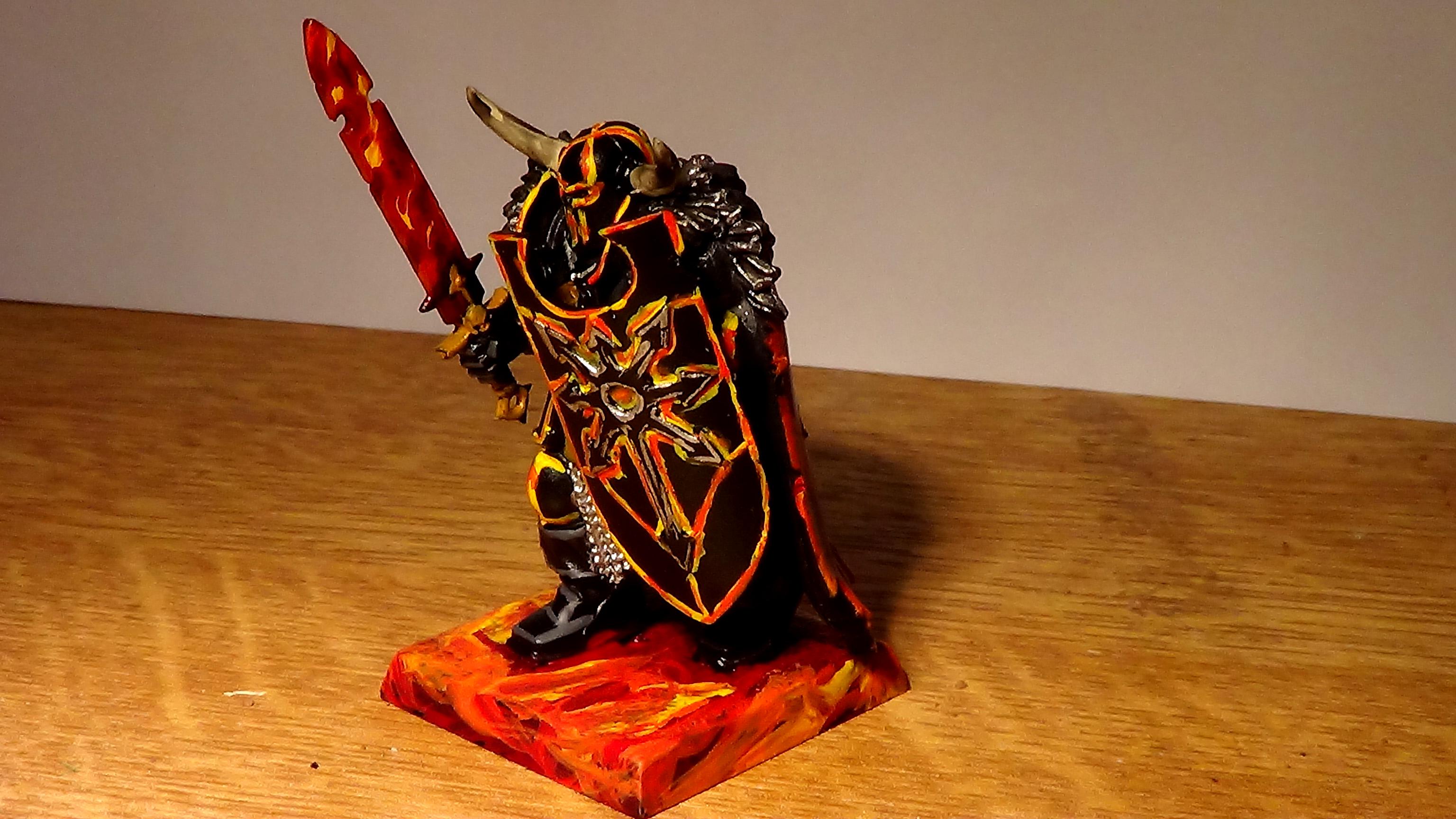 Chaos, Chaos Warrior, Flames, Khorne, Warhammer Fantasy
