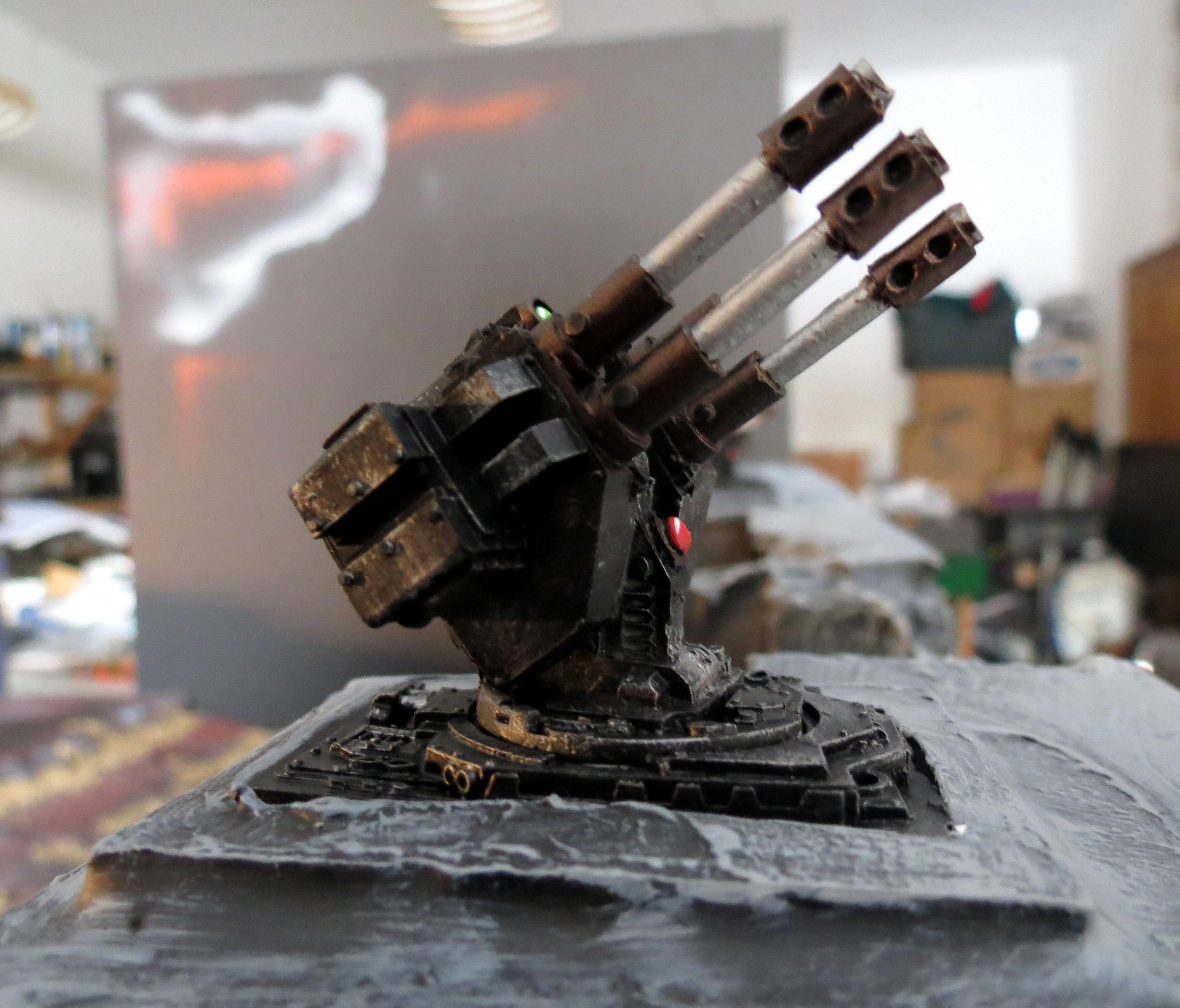 AA Quad gun on wall
