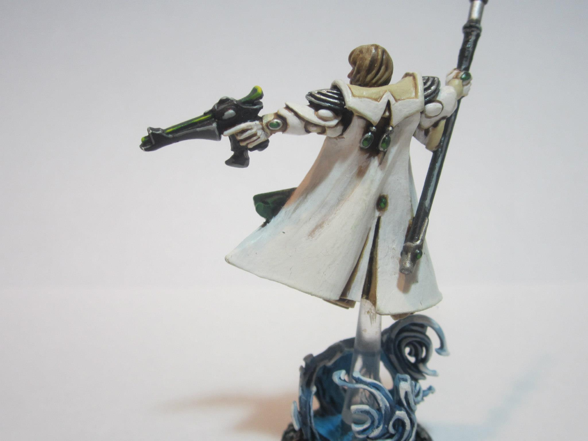 Eldar, Had to resculpt this figs fingers.  Box didn't come with a head so I converted him up with some fantacy pieces.  GW employee was kind enough to give me a new seer box