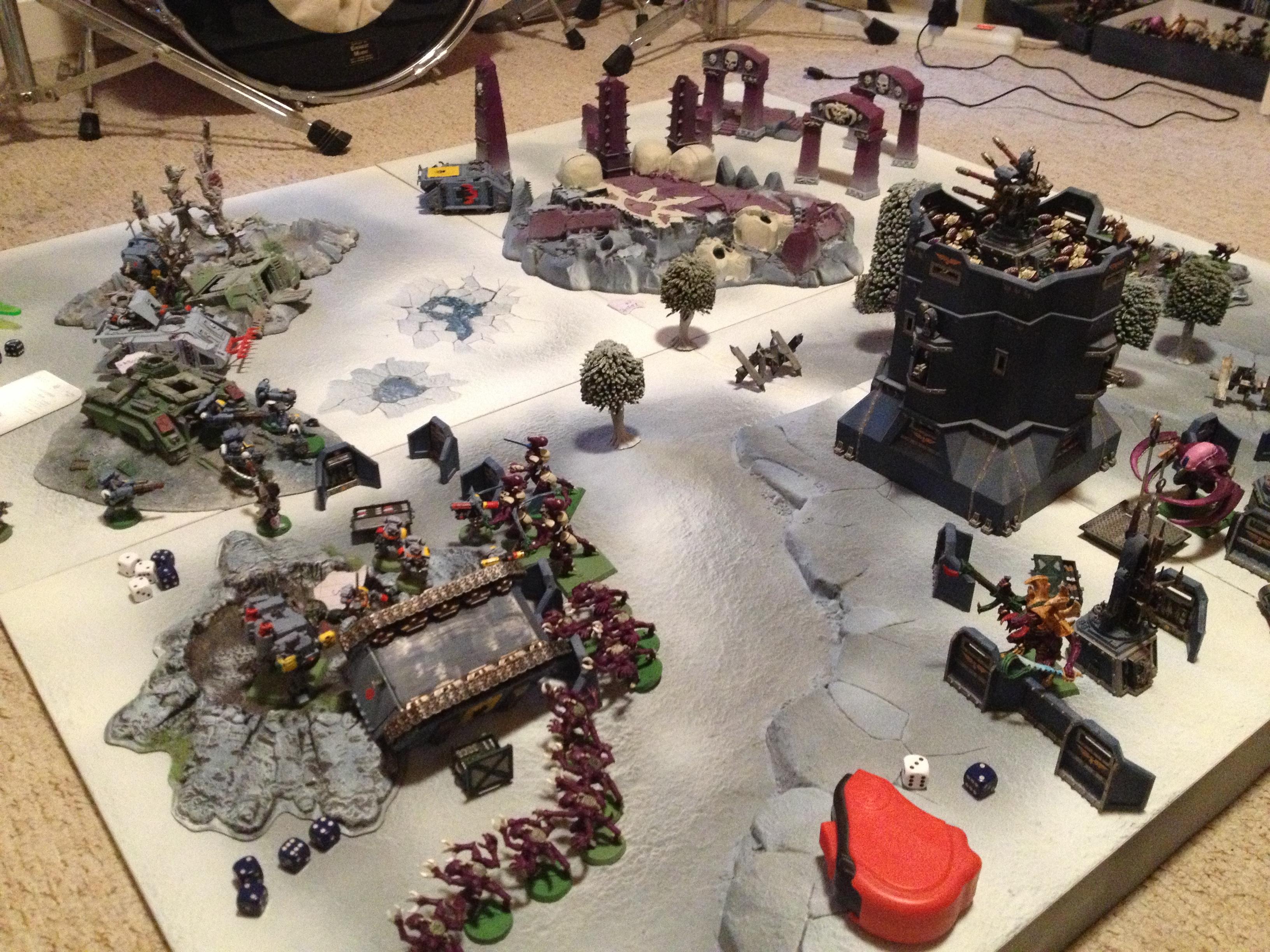 Battle, Game, Space Wolves, Tyranids, Warhammer 40,000