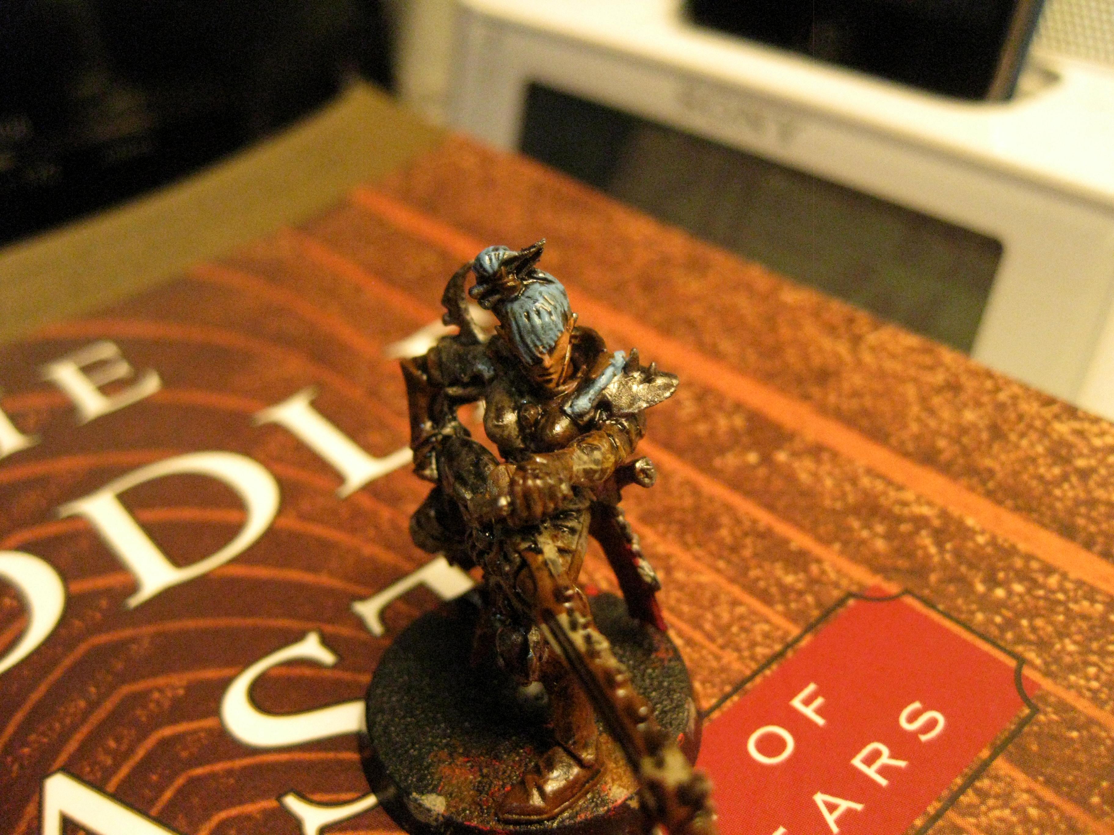 Blue Haor, Camouflage, Dark Eldar, Kabalite Warrior, Splinter Cannon, Tan