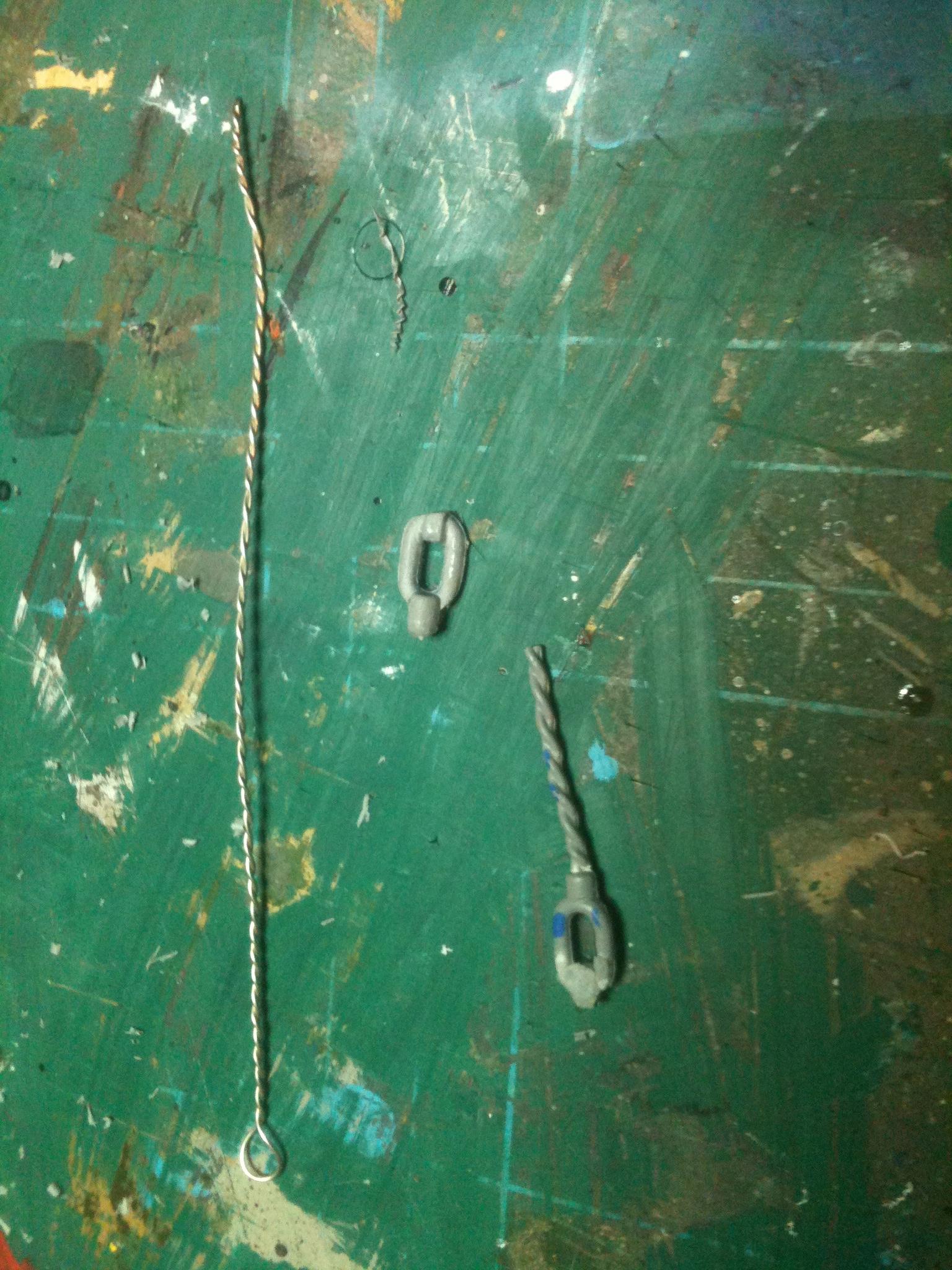 I broke the already broken tow cable on these ebay wonders , so with some fuse wire and a pinvice set about making my own