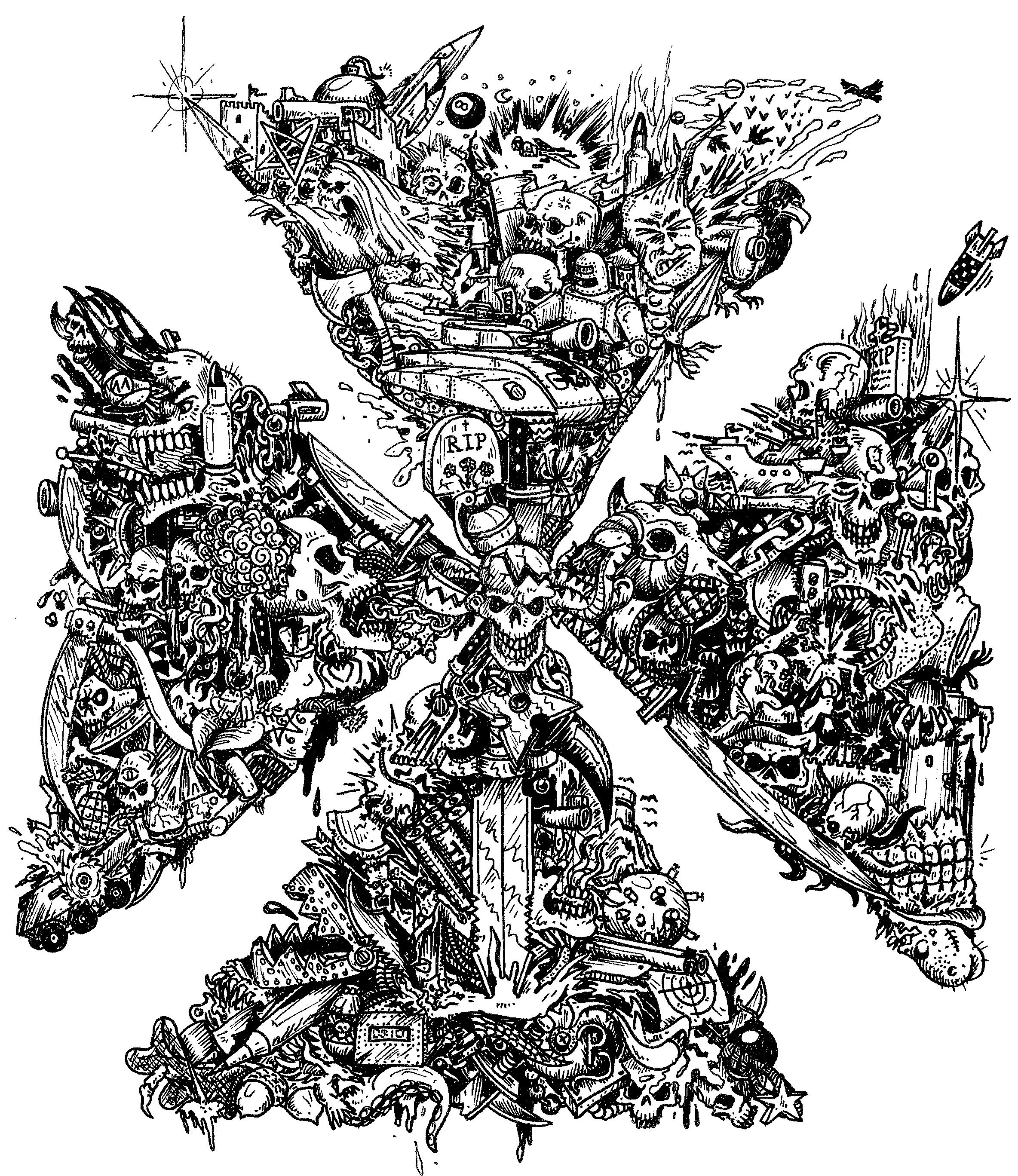 Artwork, Drawing, Iron Cross, Old, School, Style