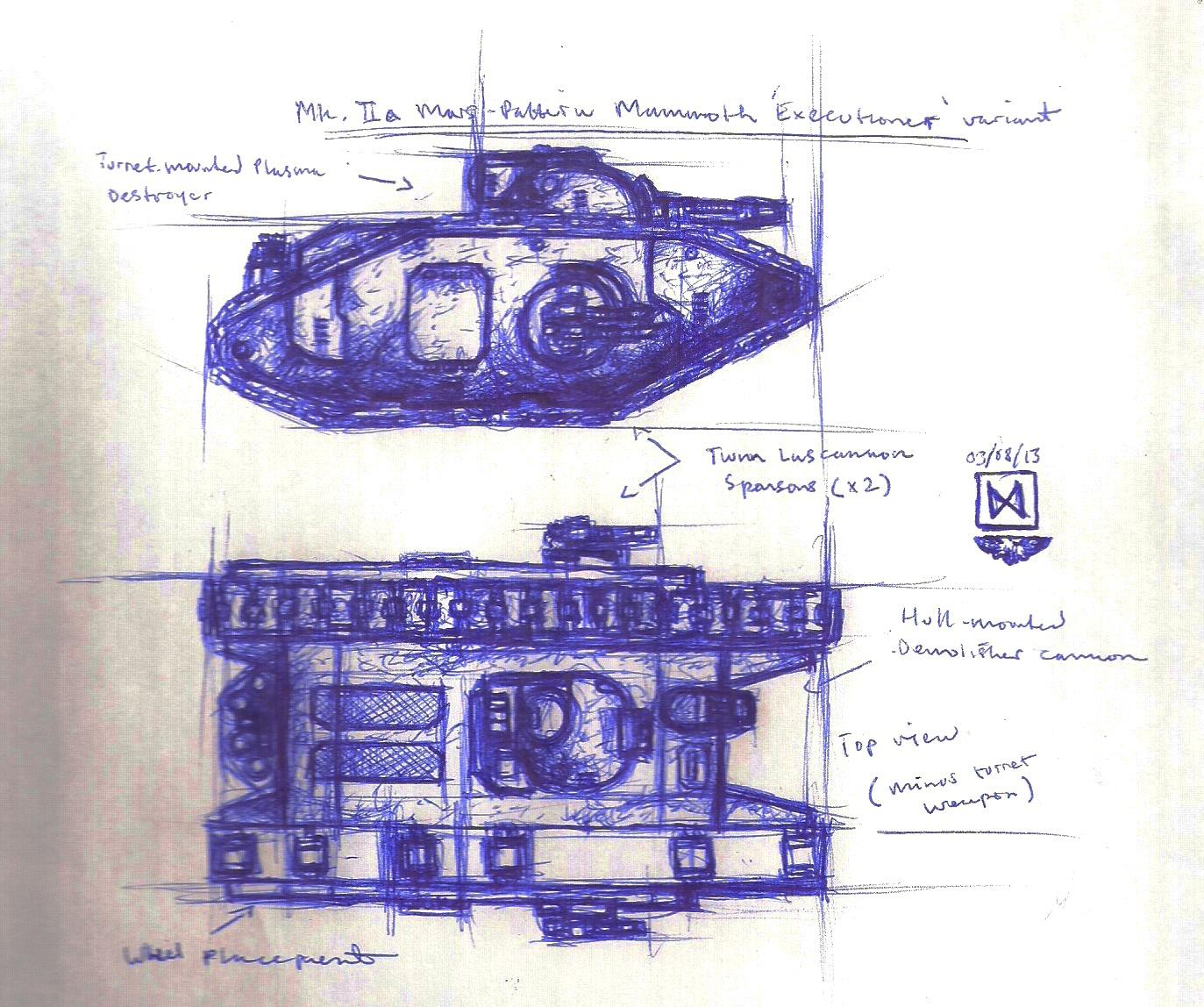 Mammoth heavy tank (blue ballpoint pen)
