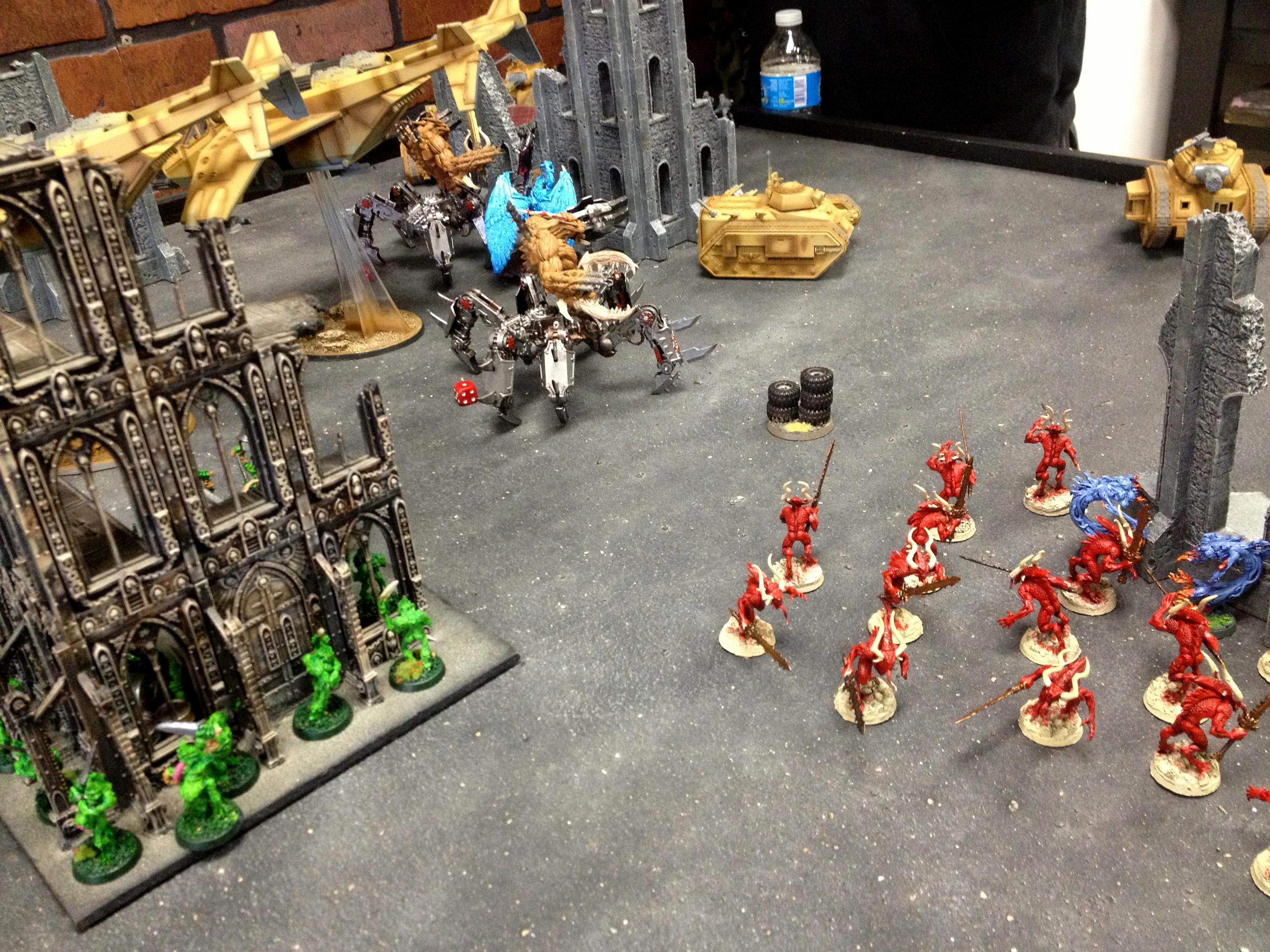 Battle Report, Chaos, Chimera, Imperial Guard, Leman Russ, Plaguebearers, Soul Grinder, Valkyrie