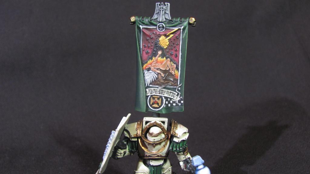 Cataphractii, Command Hq, Dark Angels, Deathwing, Space Marines, Standard Bearer, Terminator Armor, Thunder Hammer