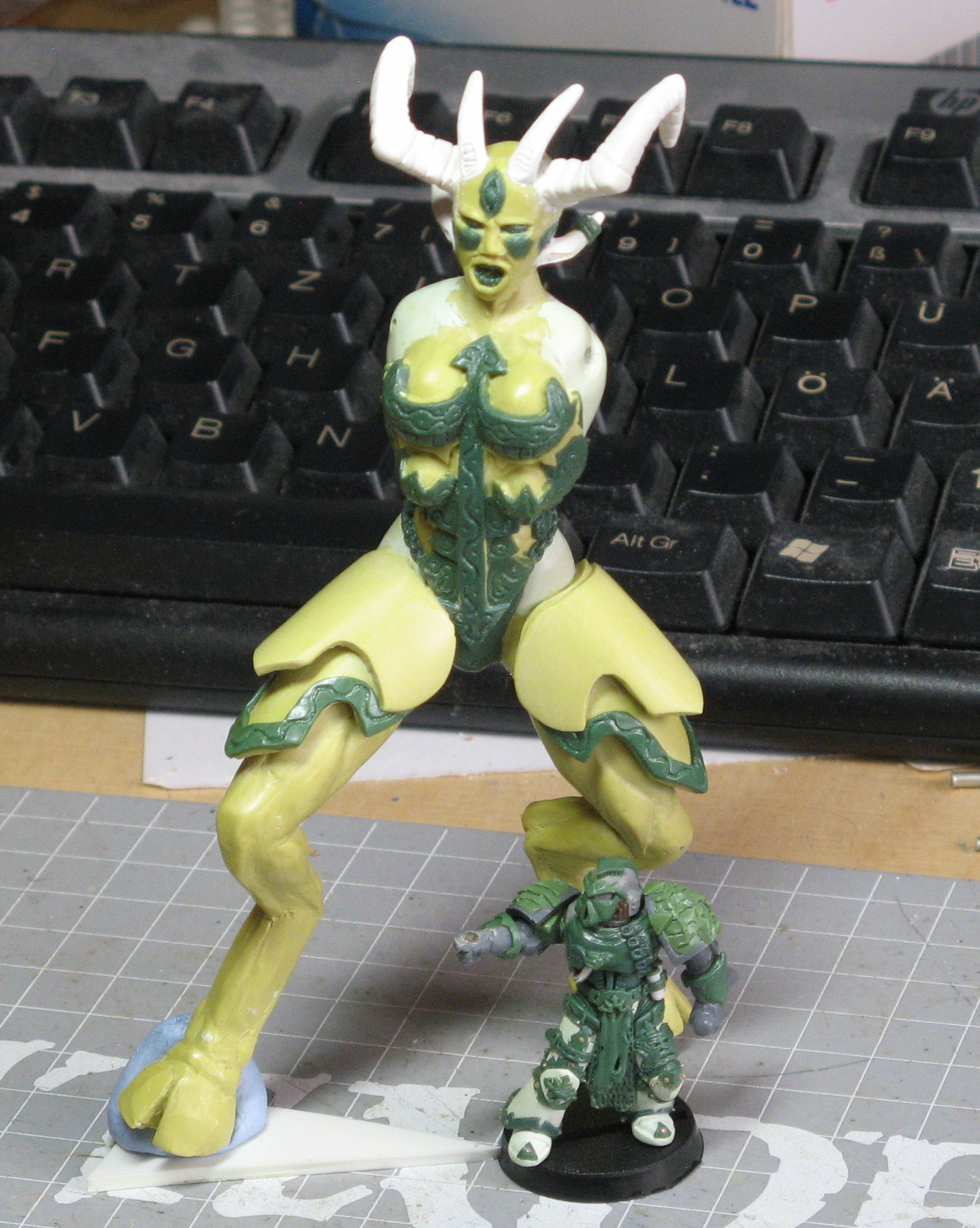 Chaos, Chaos Space Marines, Keeper Of Secrets, Scratch Build, Warhammer 40,000, Work In Progress