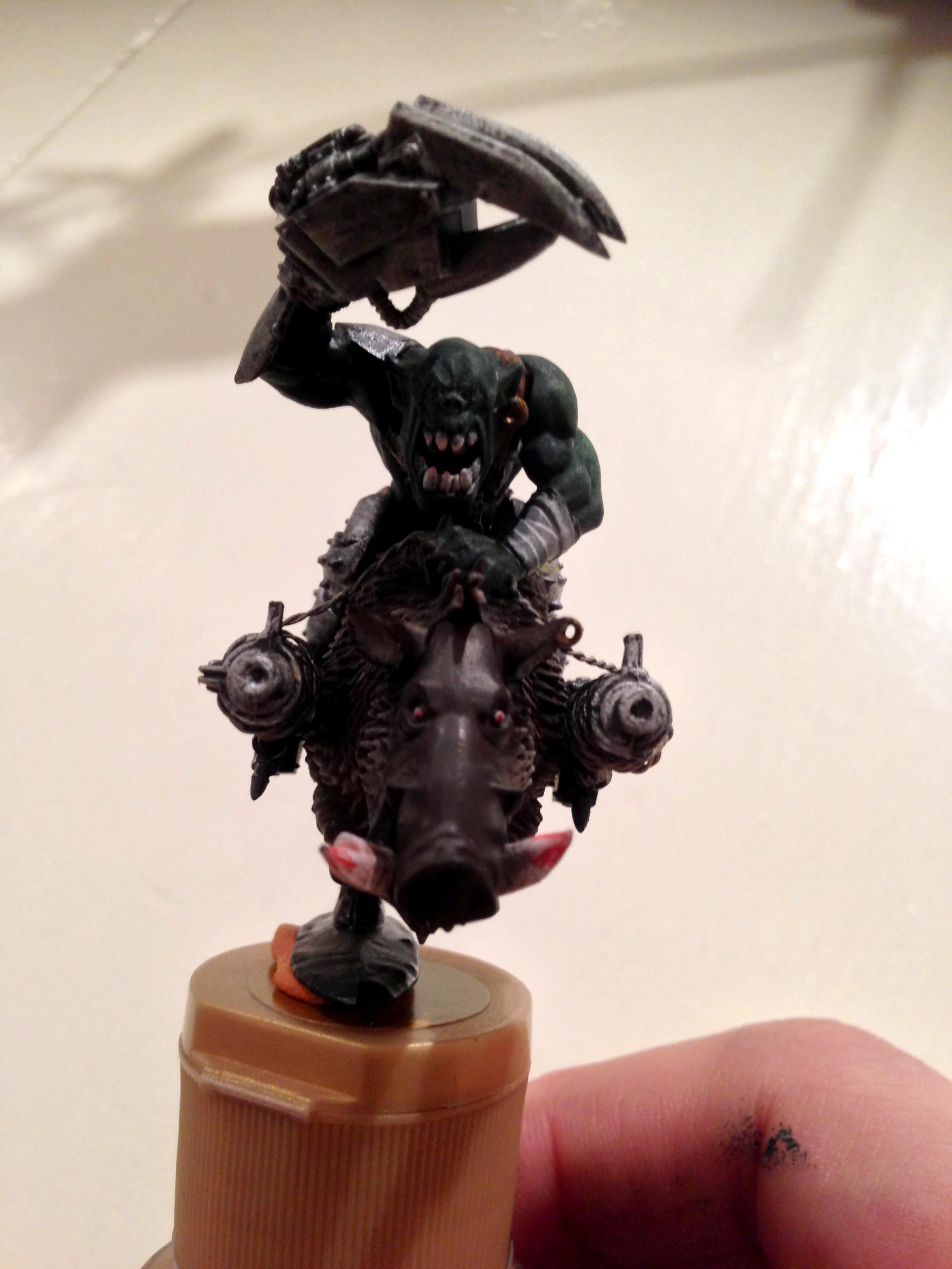 Boar Rider, Conversion, Orks, Power Klaw, Shoota, Warbike, Warhammer 40,000