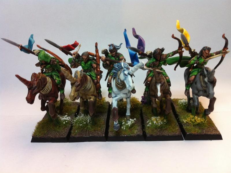 Elves, Glade Riders, Horses, Mounts, Unicorns, Warhammer Fantasy, Wood