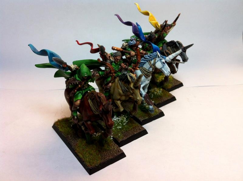 Elves, Glade Riders, Horses, Mounts, Unicorns, Warhammer Fantasy, Wood