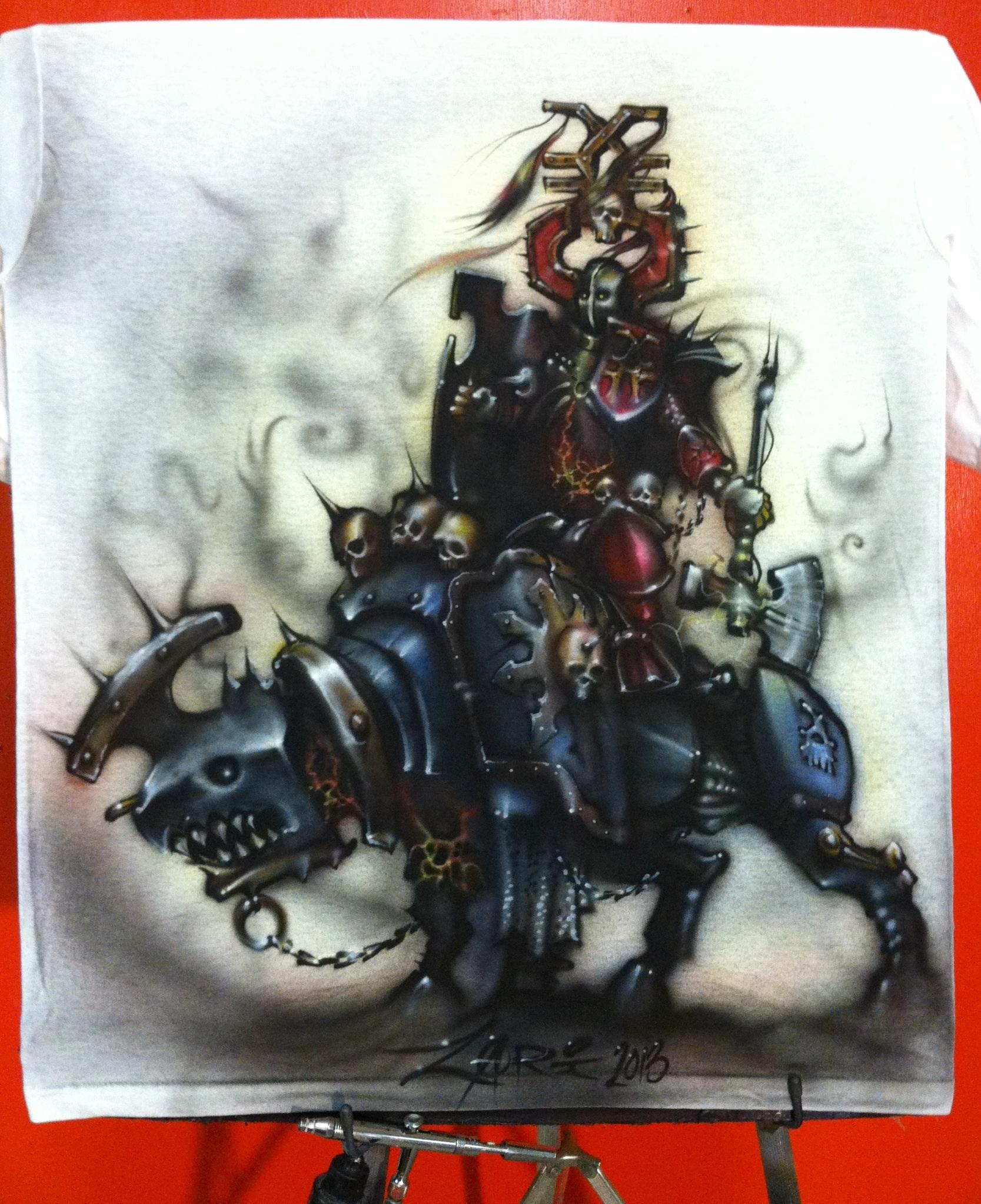 Airbrush, Airbrushed, Chaos, Khorne Lord On Juggernaut, Shirt