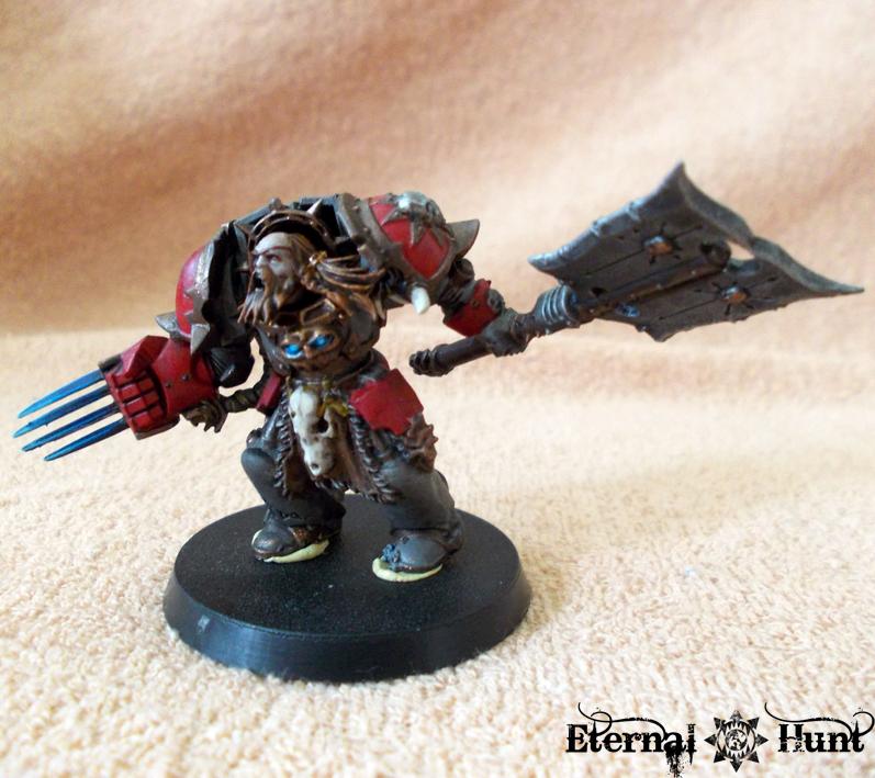 Chaos, Chaos Lord, Chaos Space Marines, Conversion, Joras Turnpelt, Khorne, Khorne Wolves, Space Wolves, Terminator Armor, Traitor, Warhammer 40,000, Wolves, Work In Progress
