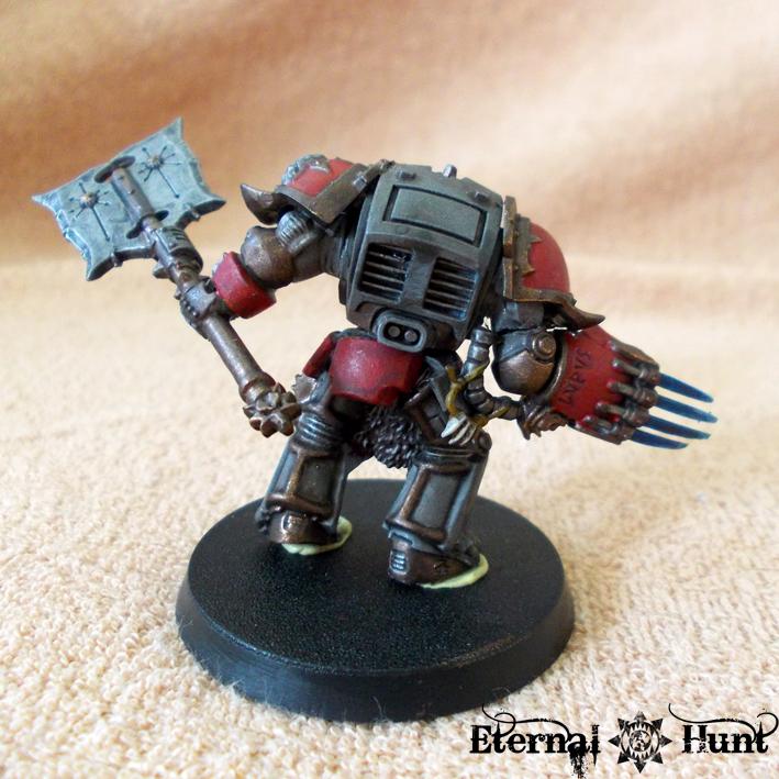 Chaos, Chaos Lord, Chaos Space Marines, Conversion, Joras Turnpelt, Khorne, Khorne Wolves, Space Wolves, Terminator Armor, Traitor, Warhammer 40,000, Wolves, Work In Progress