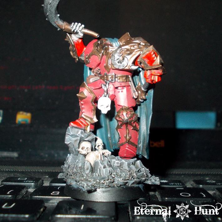 Chaos, Chaos Lord, Chaos Space Marines, Conversion, Counts As, Dark Apostle, Huntmaster, Khorne, Warhammer 40,000, Work In Progress, World Eaters