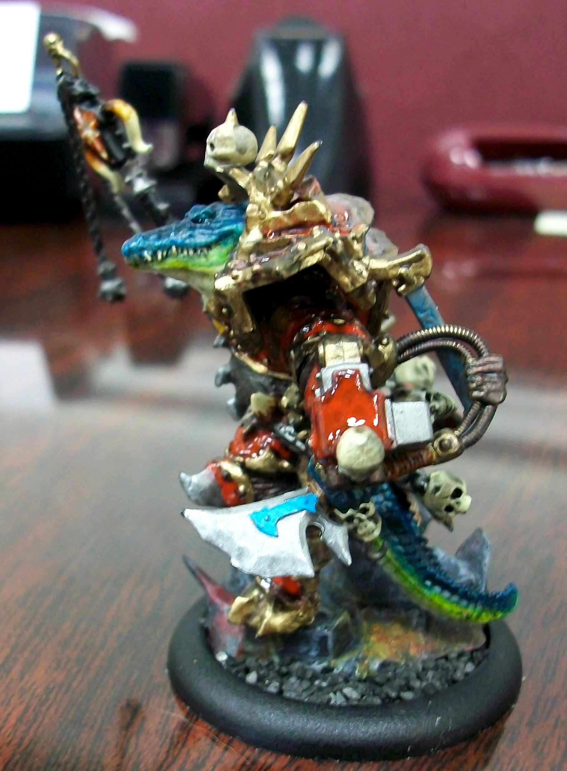 Alligator, Black Mace, Chaos, Conversion, Custom, Green, Greenstuff, Headquarters, Khorne, Lord, Sorcerer, Stuff, Terminator Armor, Tzeentch
