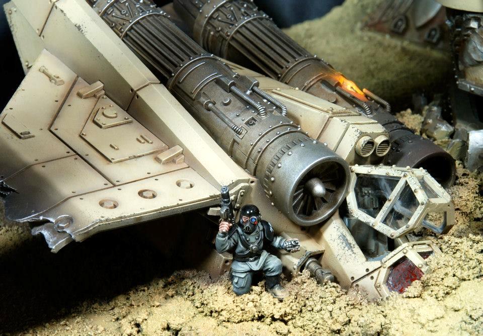 Diorama, Eldar, Imperial Guard, Painted, Phantom, Titan, Valkyrie, Warhammer 40,000