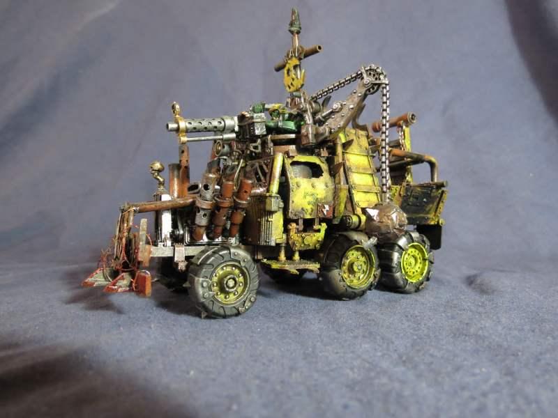 Offside 3/4 with "new" rear wheel (the other one was blown off as some time)