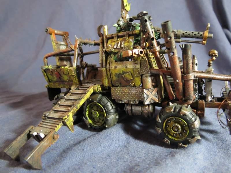 Offside boarding ramp down, scratchbuilt big exhausts 