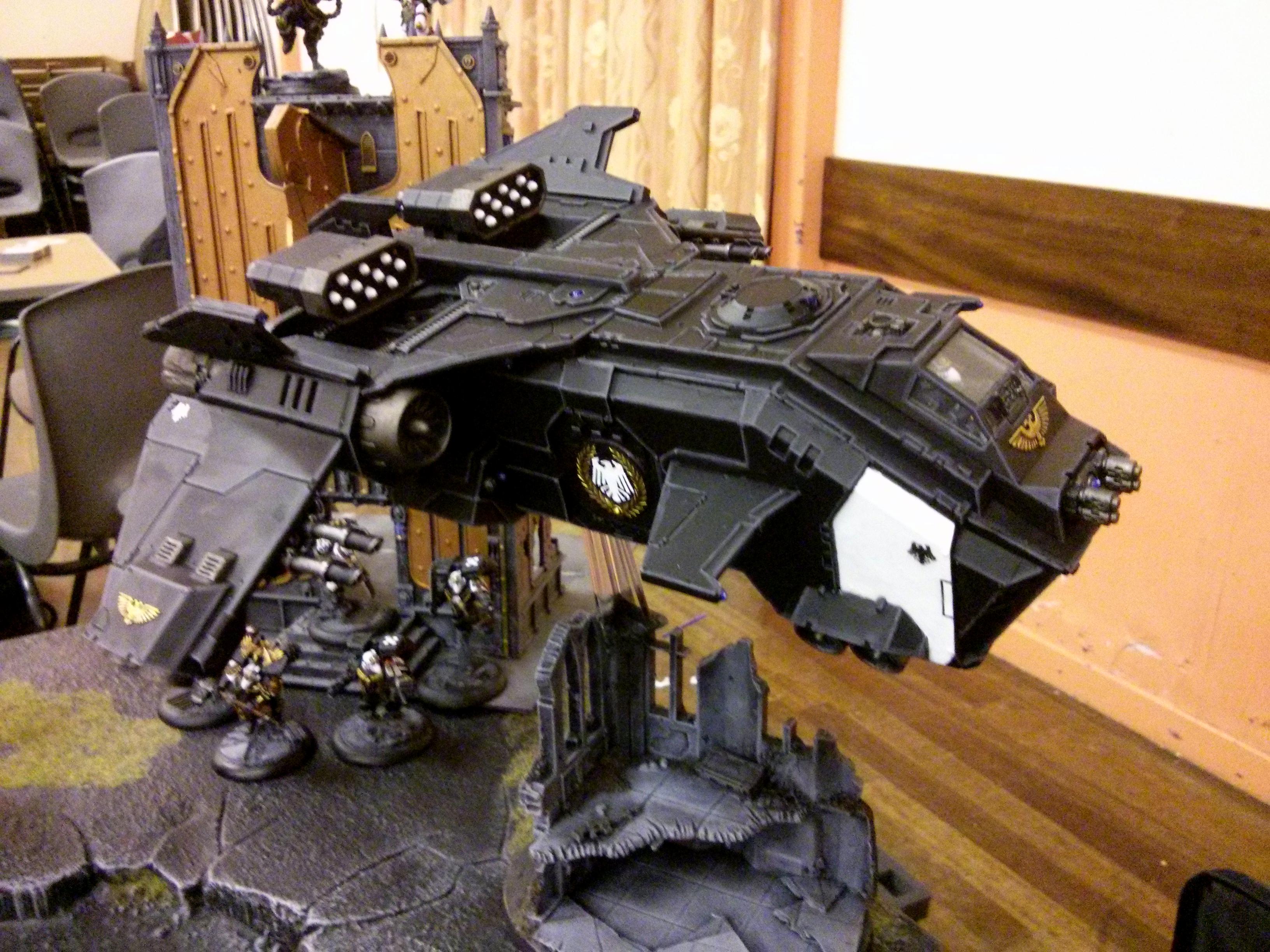 Assault Marines, Black, Dark Angels, Flyer, Imperial, Painted, Space Marines, Terrain, Warhammer 40,000, White