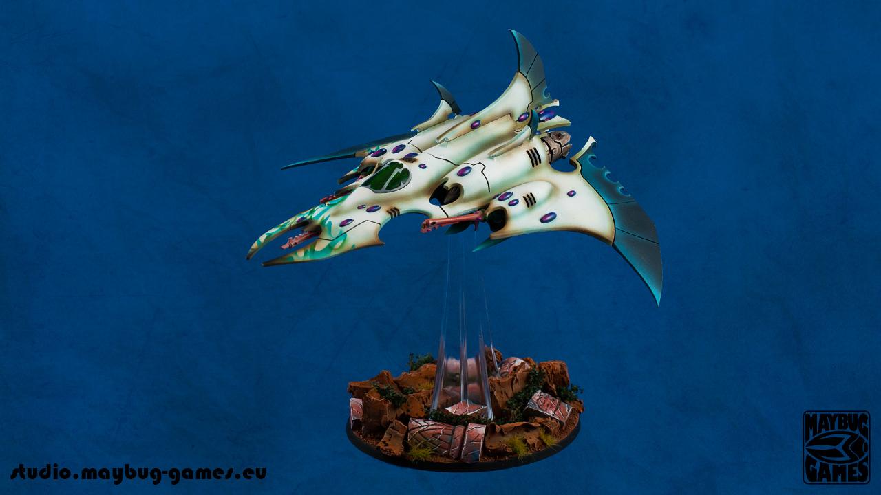 28mm, Dark, Dark Eldar, De, Eldar, Fighter, Flyer, Painted, Razorwing, Warhammer 40,000