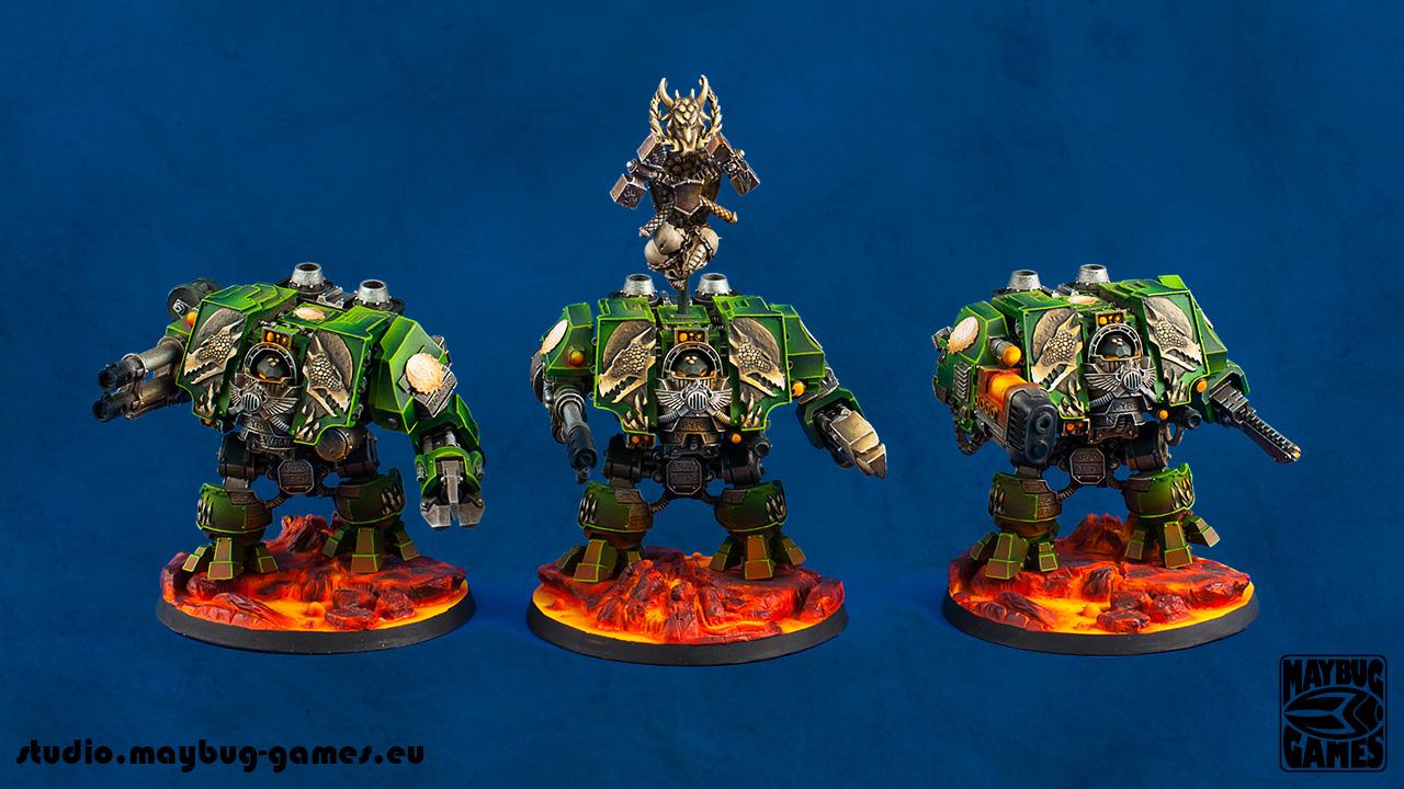 Pre-heresy Salamander's Force Dreadnough squad