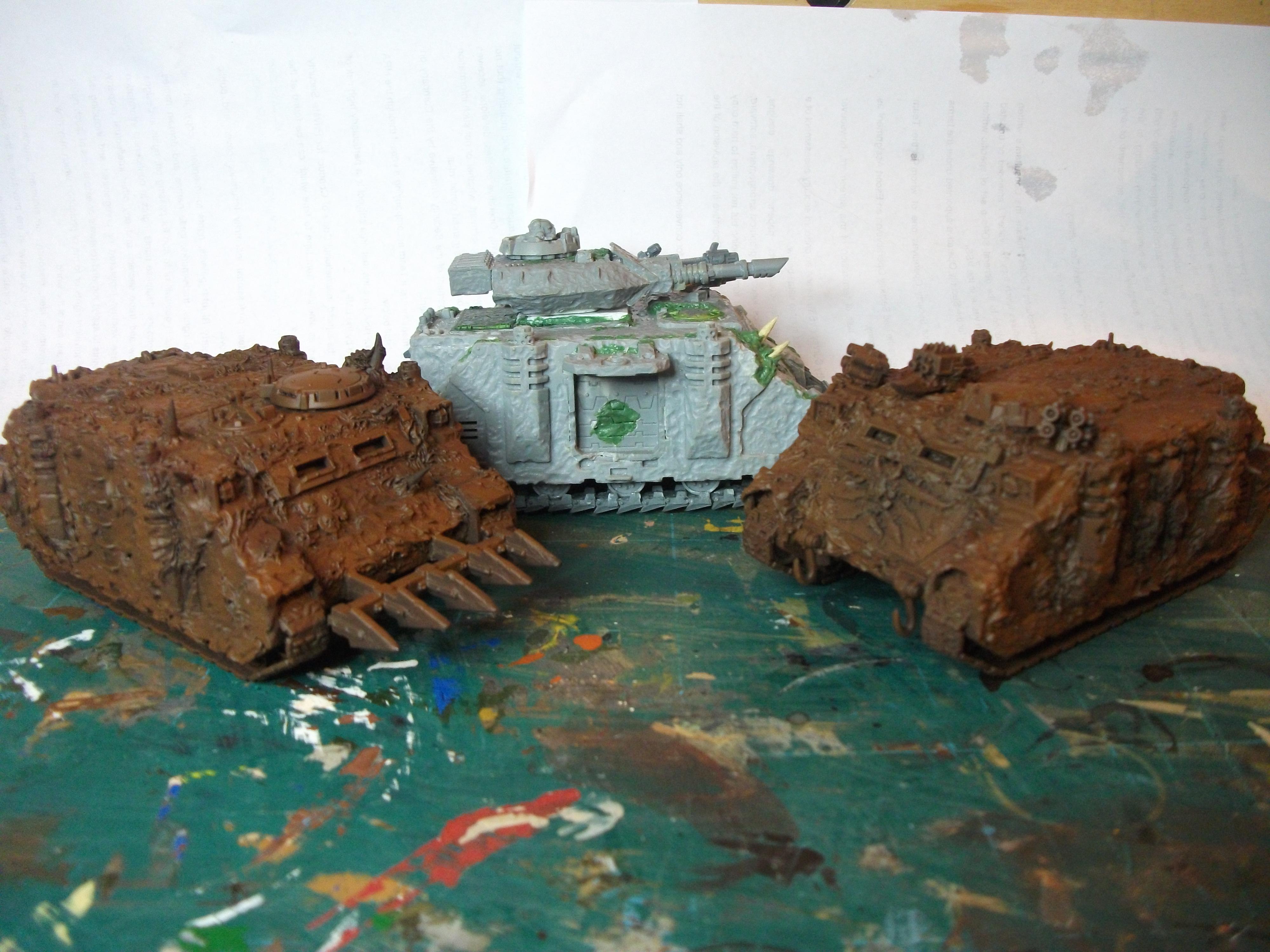 The Rhinos are started , will need to get more Tamiya NATO brown and some sponsons to finish the Pred
