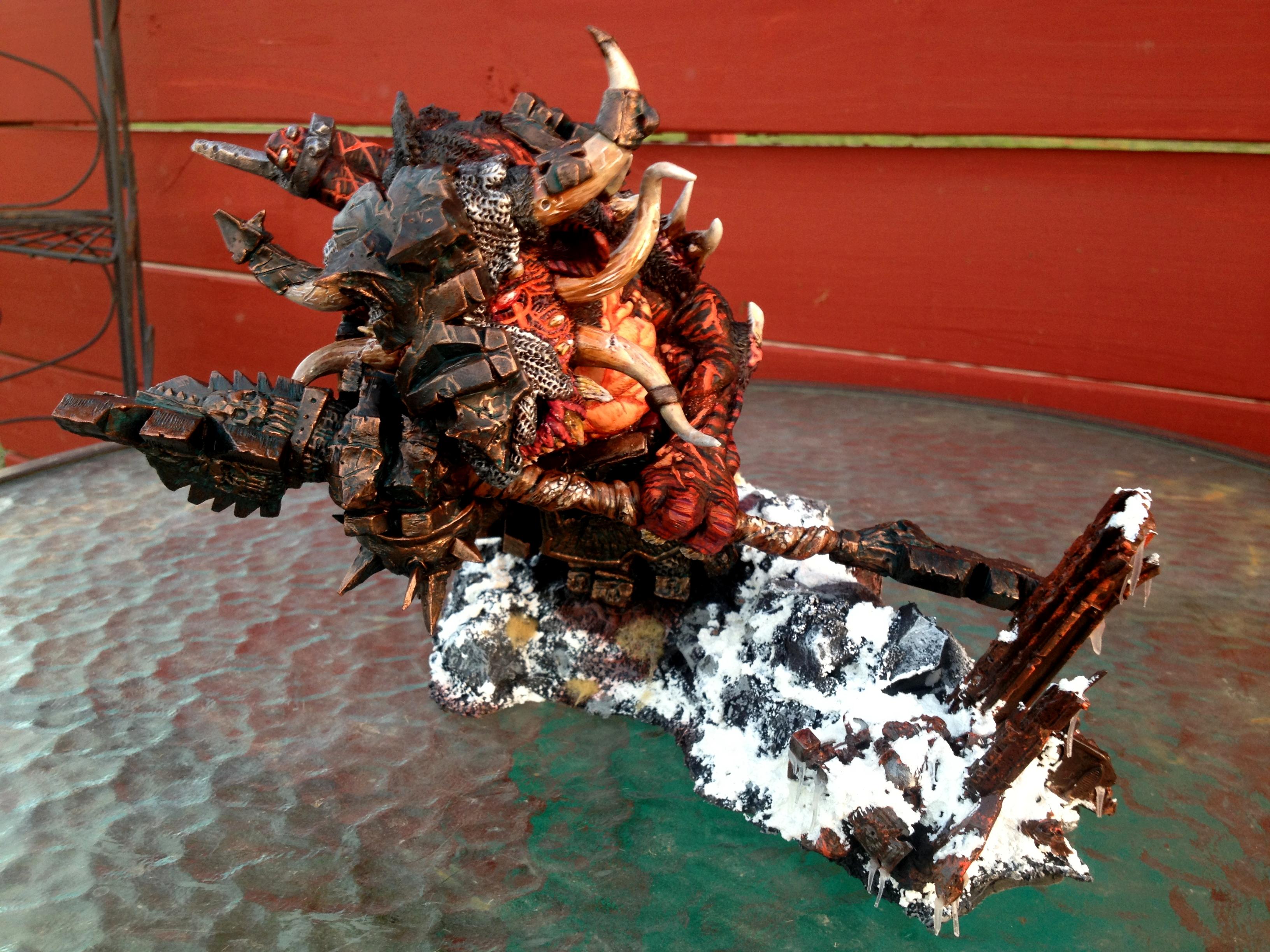Blood, Bloodthirster, Daemons, Huge, Khorne, Ruins, Scratch Build, Snow, Terminator Armor, Warhammer 40,000, Warhammer Fantasy