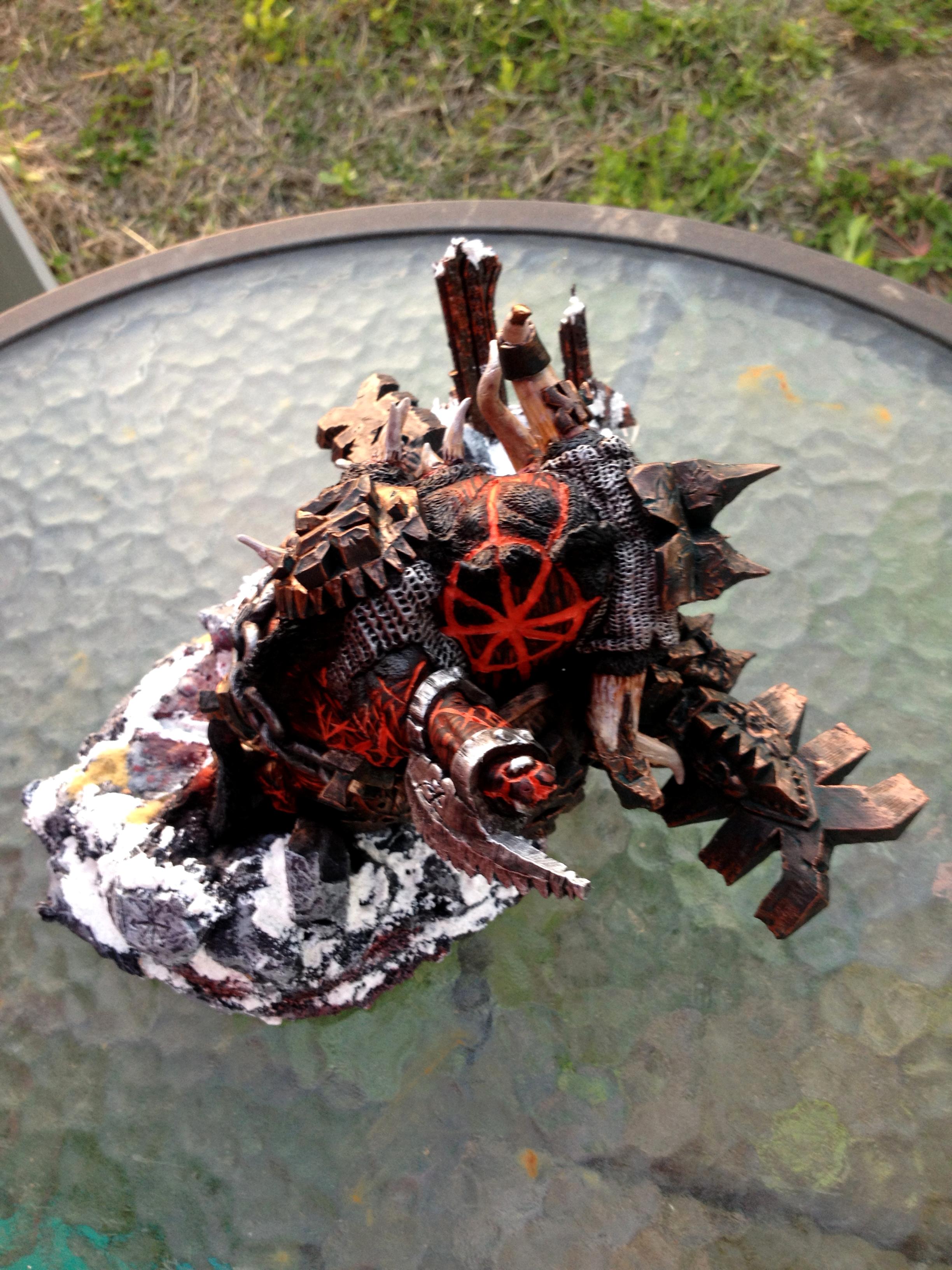 Blood, Bloodthirster, Daemons, Huge, Khorne, Ruins, Scratch Build, Snow, Terminator Armor, Warhammer 40,000, Warhammer Fantasy