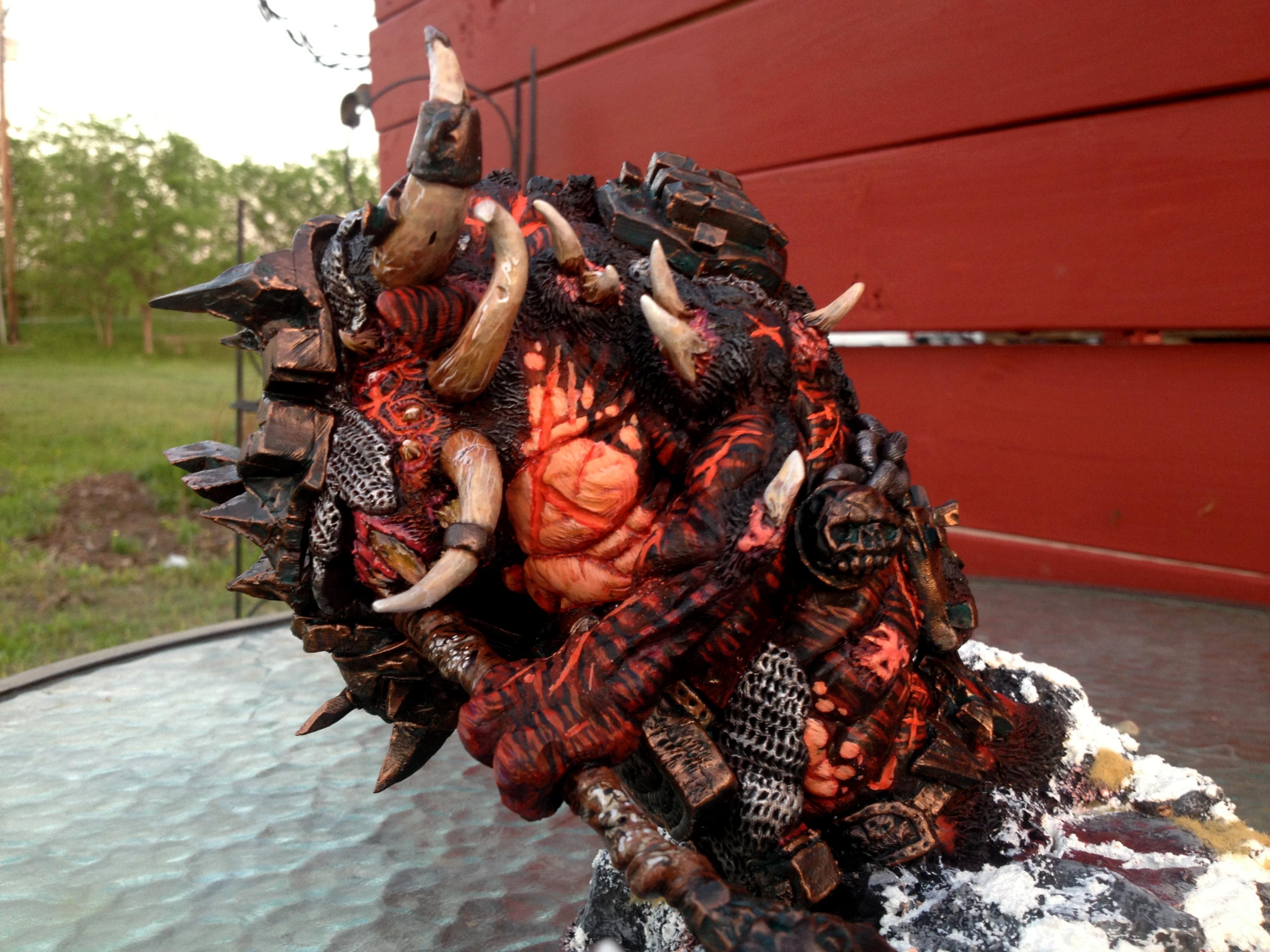 Blood, Bloodthirster, Huge, Khorne, Ruins, Snow, Terminator Armor, Warhammer 40,000, Warhammer Fantasy